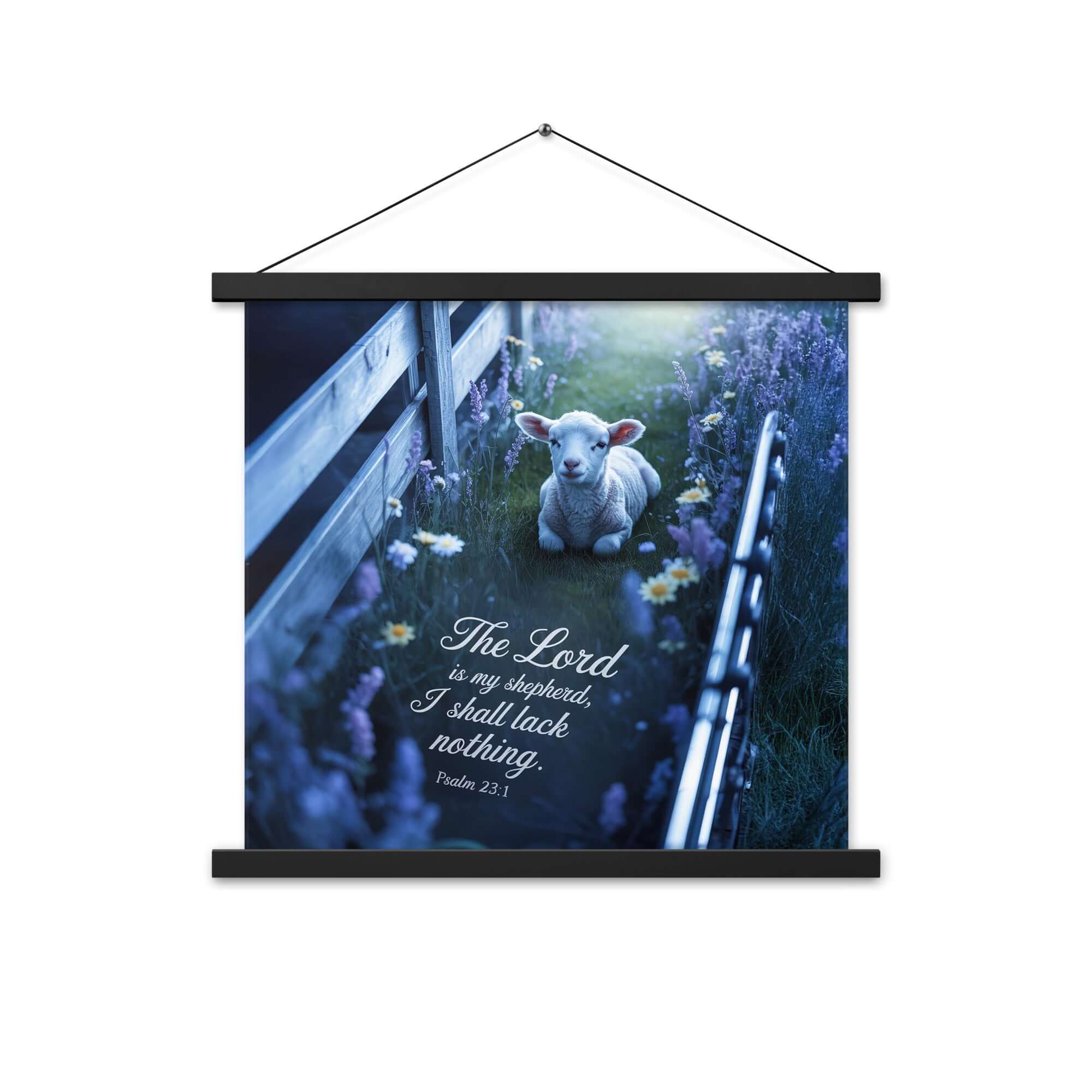 Psalm 23:1 Bible Verse, Shepherd Enhanced Matte Paper Poster With Hanger