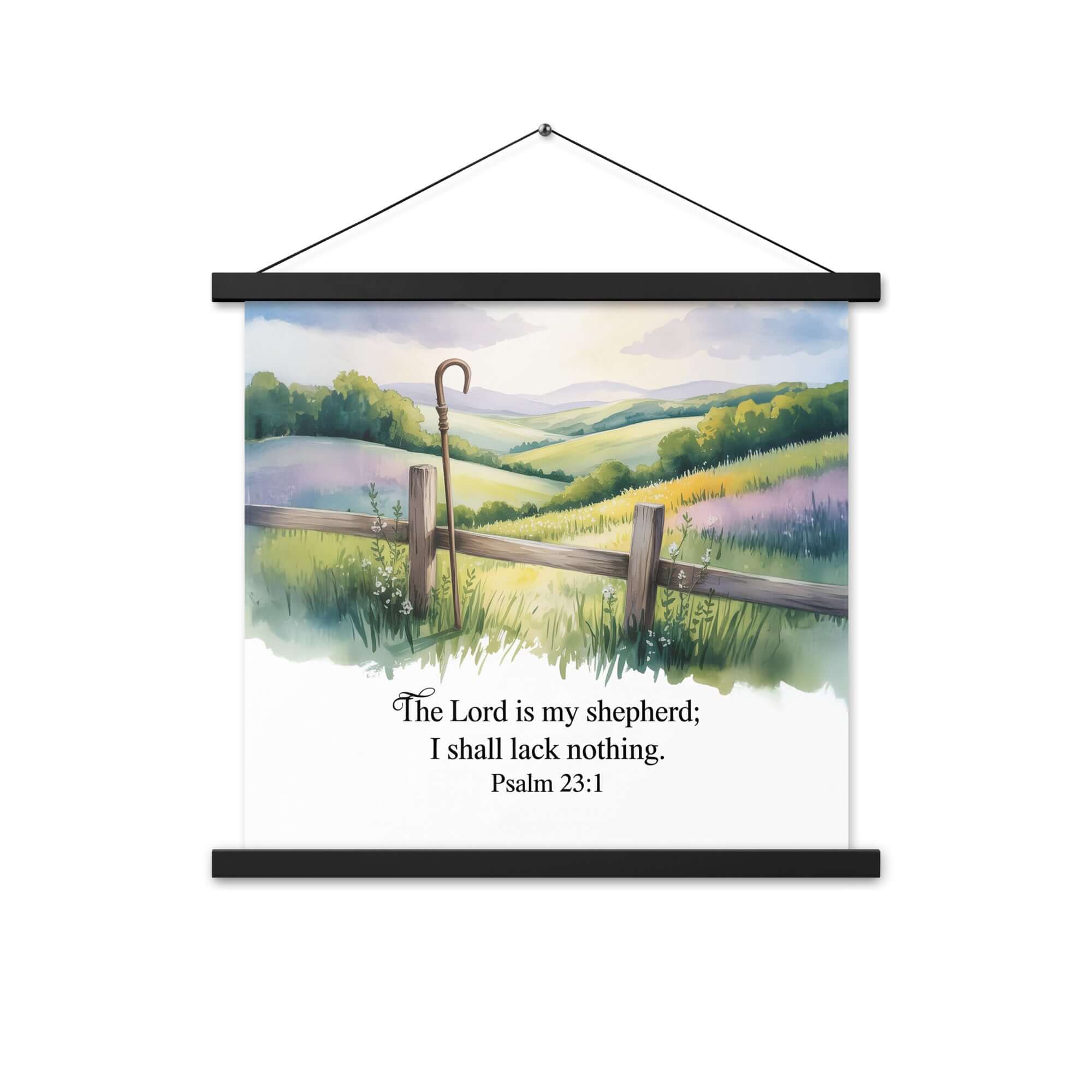 Psalm 23:1 Bible Verse, Lack Enhanced Matte Paper Poster With Hanger