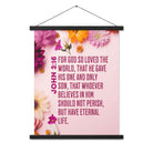 John 3:16 Bible Verse, For God So Loved Enhanced Matte Paper Poster With Hanger Wall Art