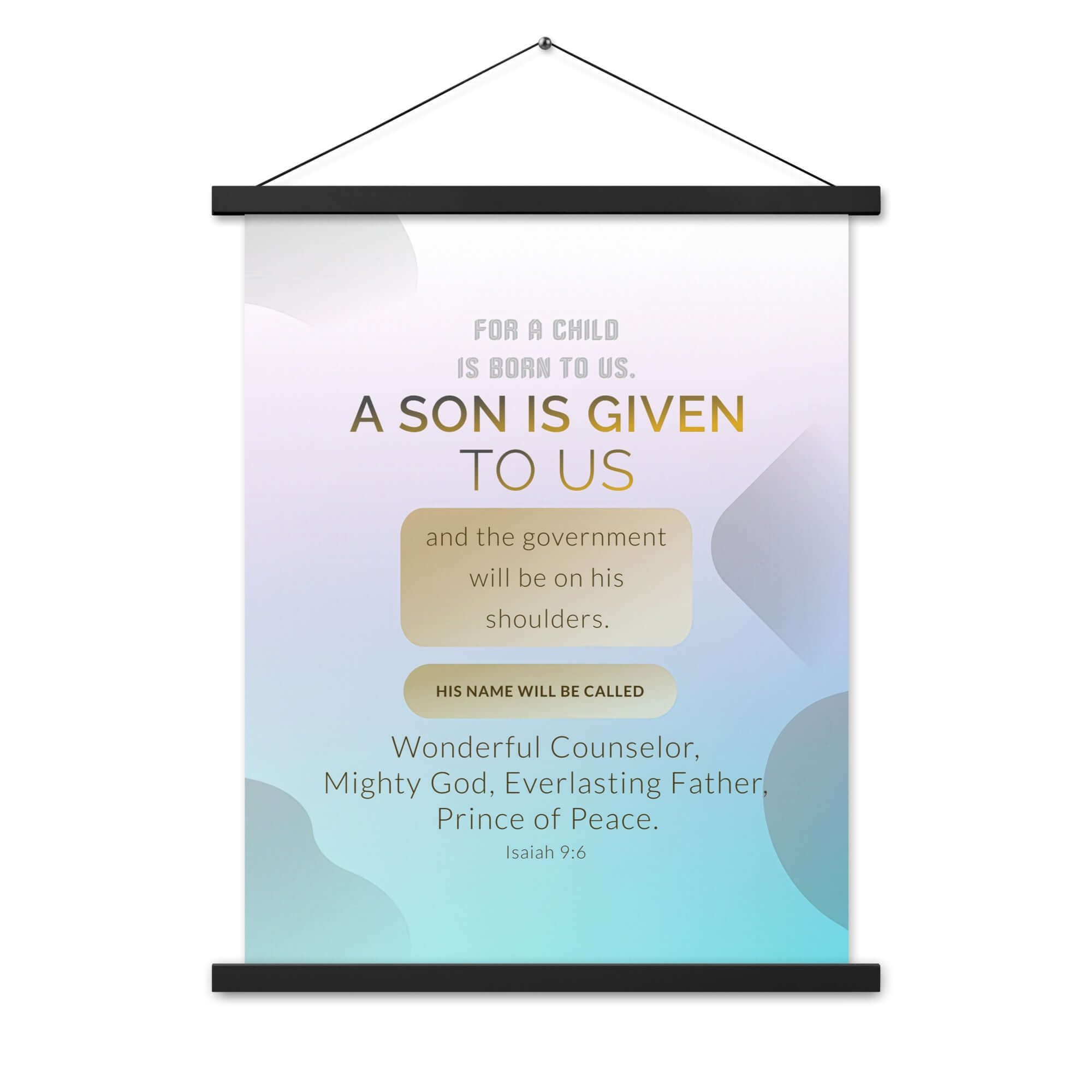 Isaiah 9:6 Bible Verse, Wonderful Counselor Enhanced Matte Paper Poster With Hanger Wall Art