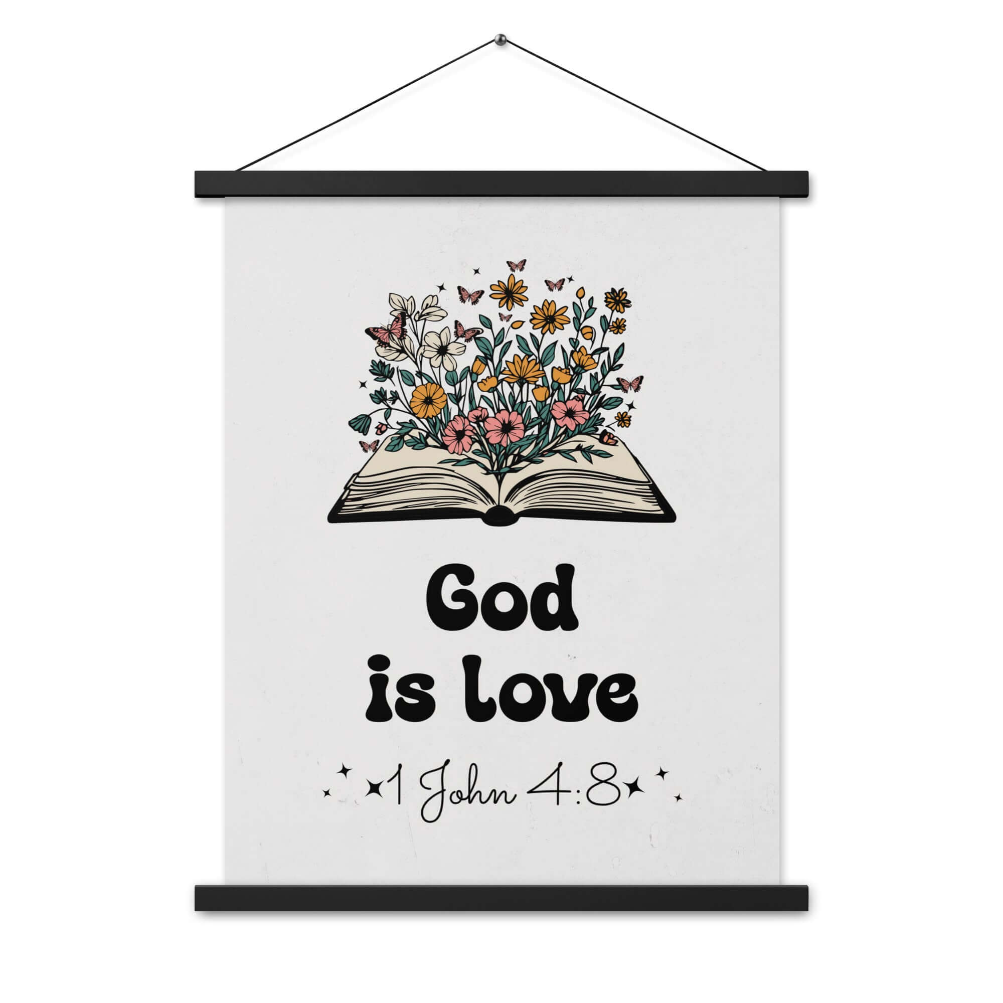 1 John 4:8 Bible Verse, God is Love Enhanced Matte Paper Poster With Hanger Wall Art