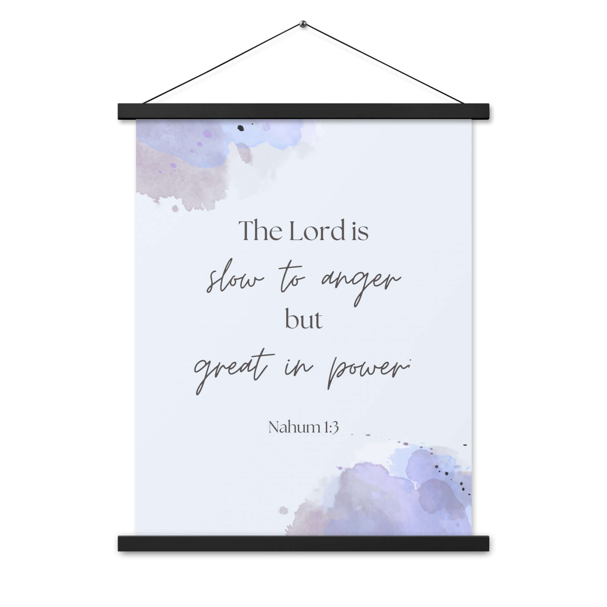 Nahum 1:3 Bible Verse, great in power Enhanced Matte Paper Poster With Hanger Wall Art