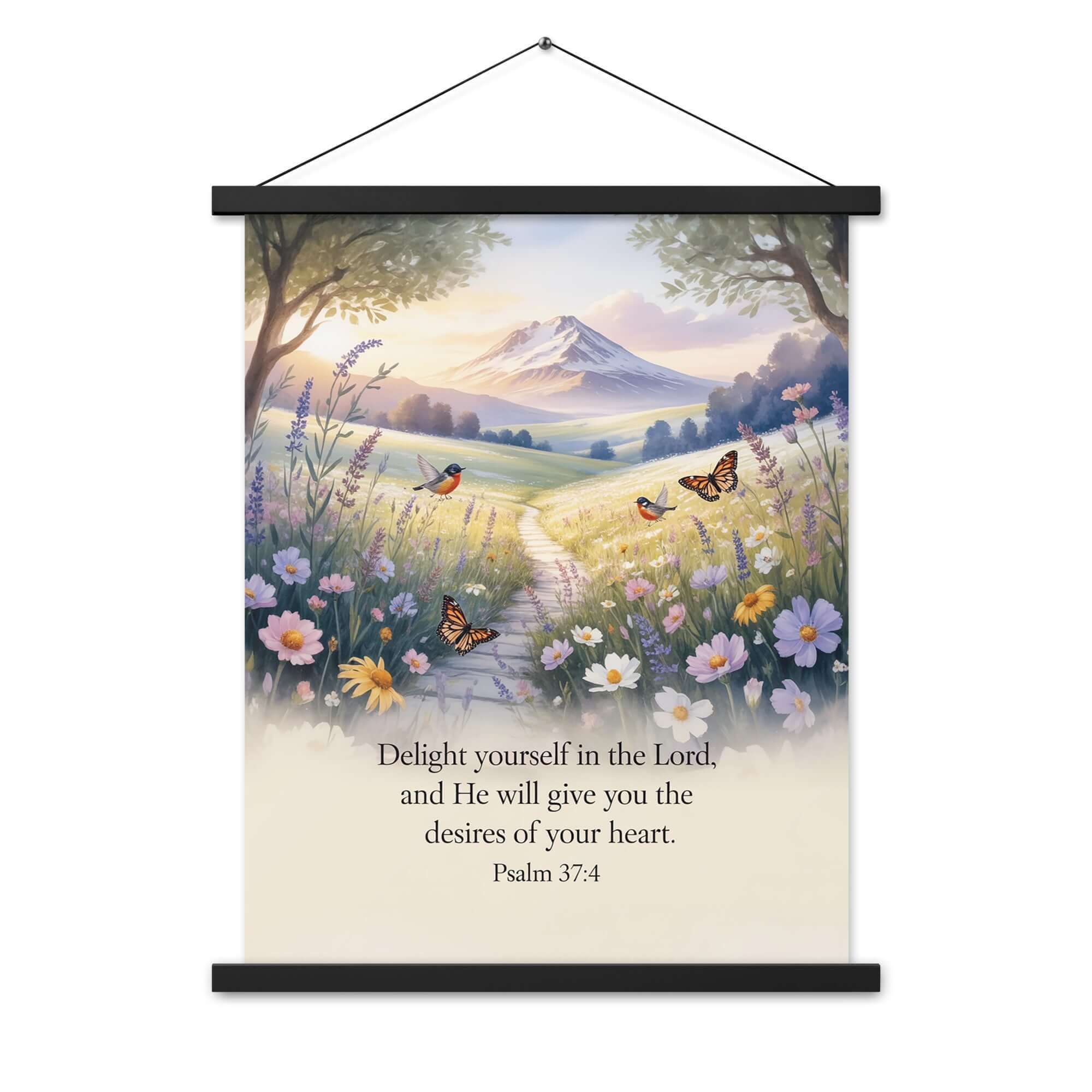 Psalm 37:4 Bible Verse, Delight Enhanced Matte Paper Poster With Hanger