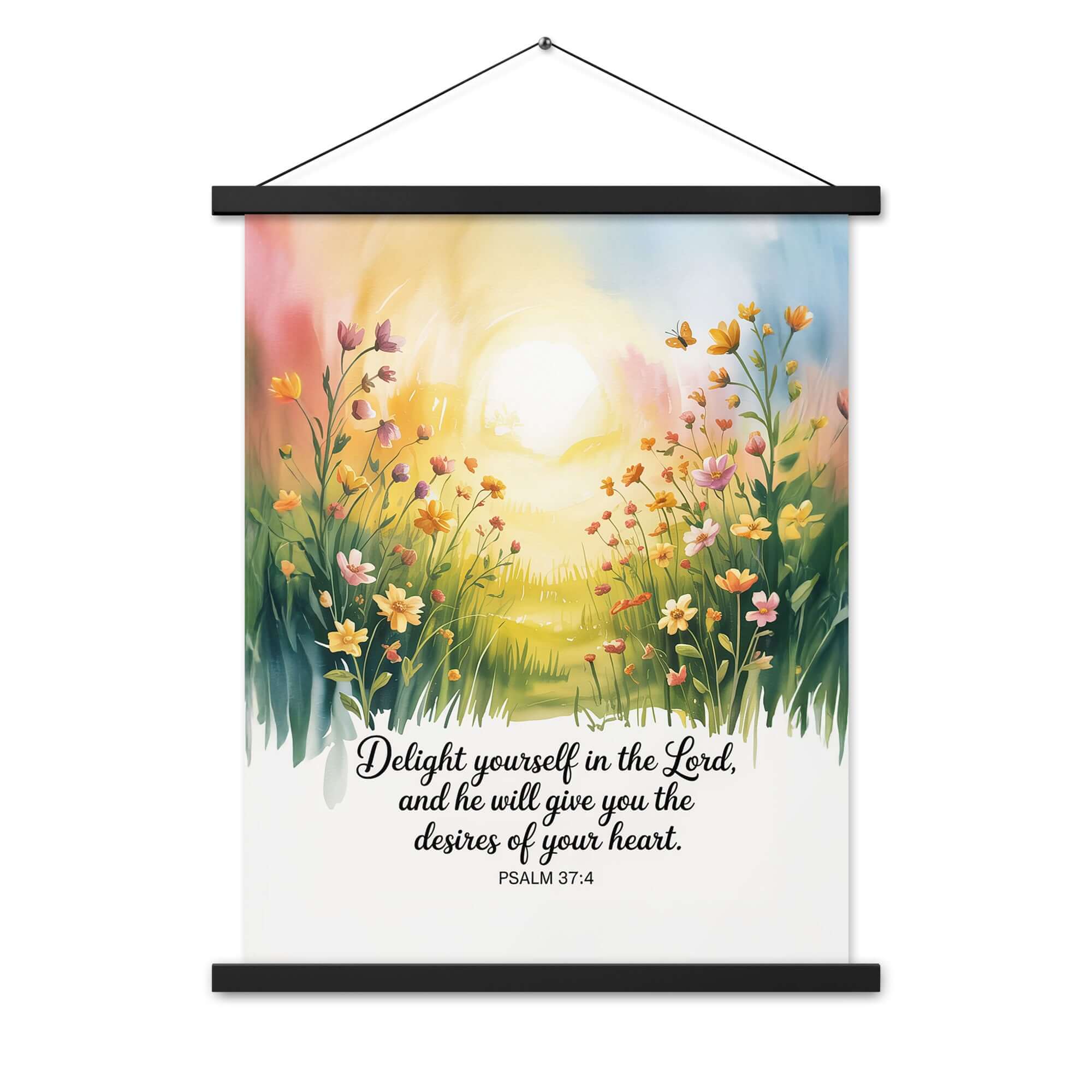 Psalm 37:4 Bible Verse, will give Enhanced Matte Paper Poster With Hanger