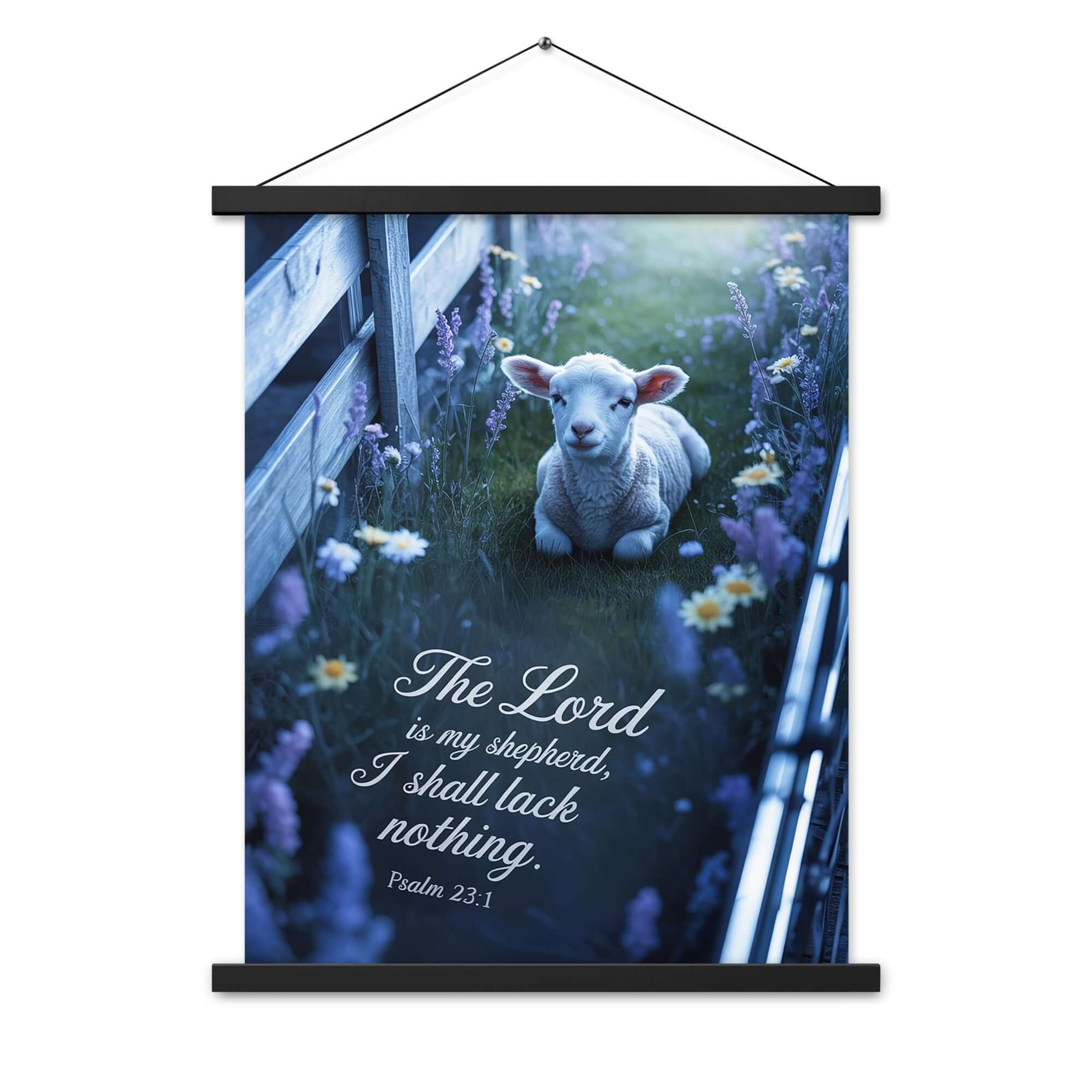 Psalm 23:1 Bible Verse, Shepherd Enhanced Matte Paper Poster With Hanger