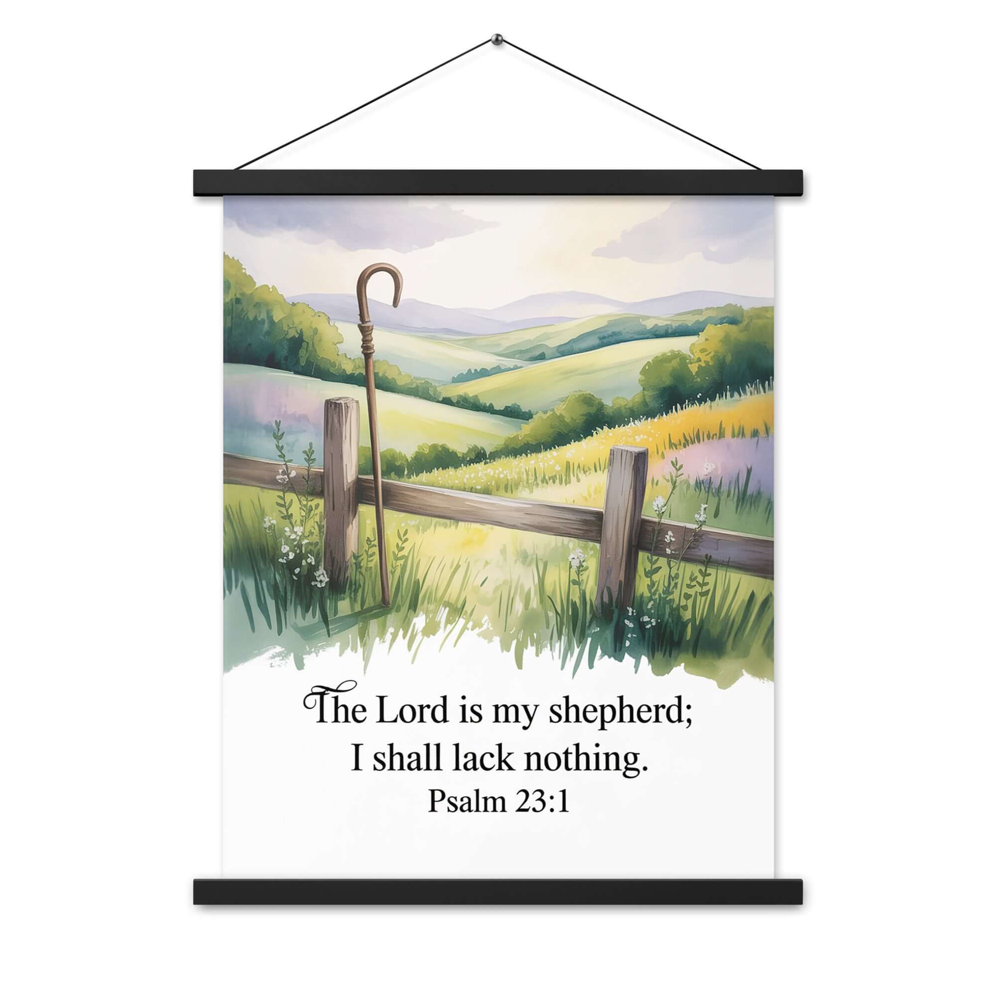 Psalm 23:1 Bible Verse, Lack Enhanced Matte Paper Poster With Hanger