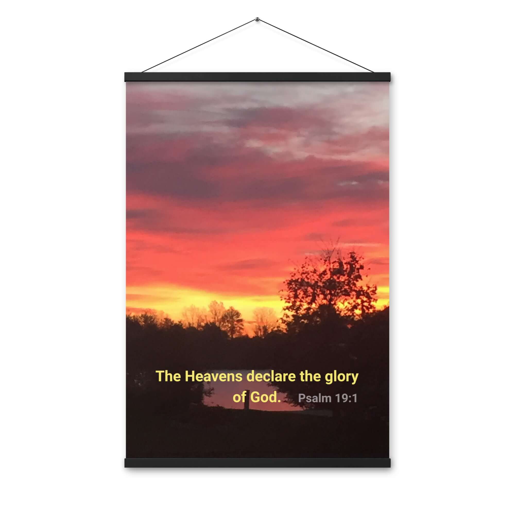 Psalm 19:1 Bible Verse, Sunset Glory Enhanced Matte Paper Poster With Hanger Wall Art