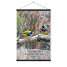 Matthew 6:26 Gouldian Finches, He'll Care for You Enhanced Matte Paper Poster With Hanger Wall Art