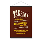 Matthew 11:29-30 Bible Verse, learn from me Enhanced Matte Paper Poster With Hanger Wall Art