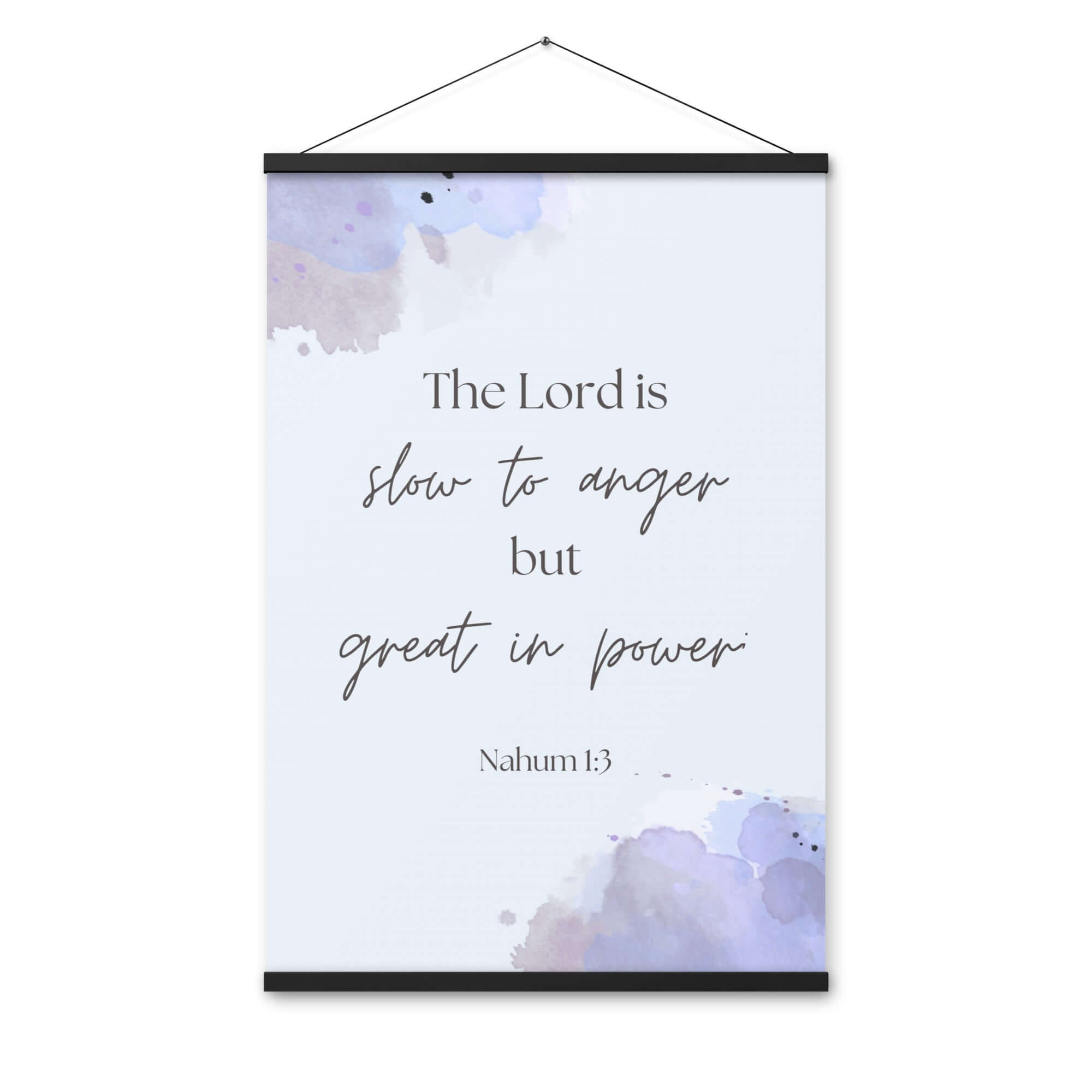 Nahum 1:3 Bible Verse, great in power Enhanced Matte Paper Poster With Hanger Wall Art