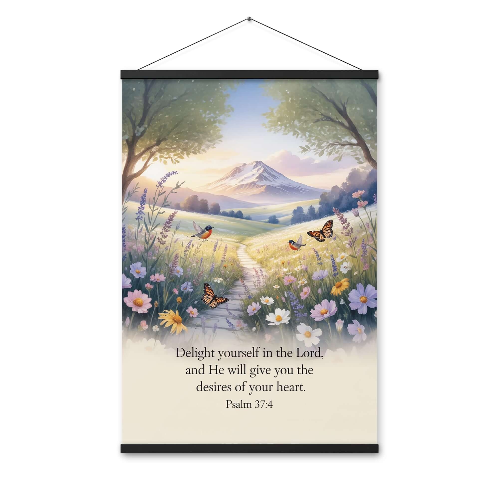 Psalm 37:4 Bible Verse, Delight Enhanced Matte Paper Poster With Hanger