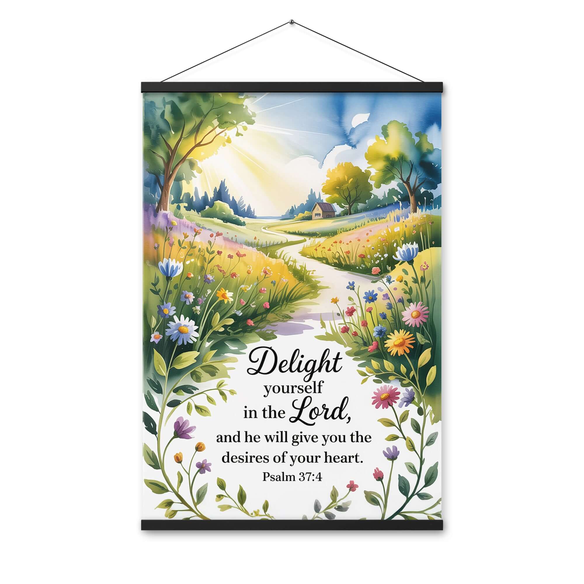 Psalm 37:4 Bible Verse, desires Enhanced Matte Paper Poster With Hanger