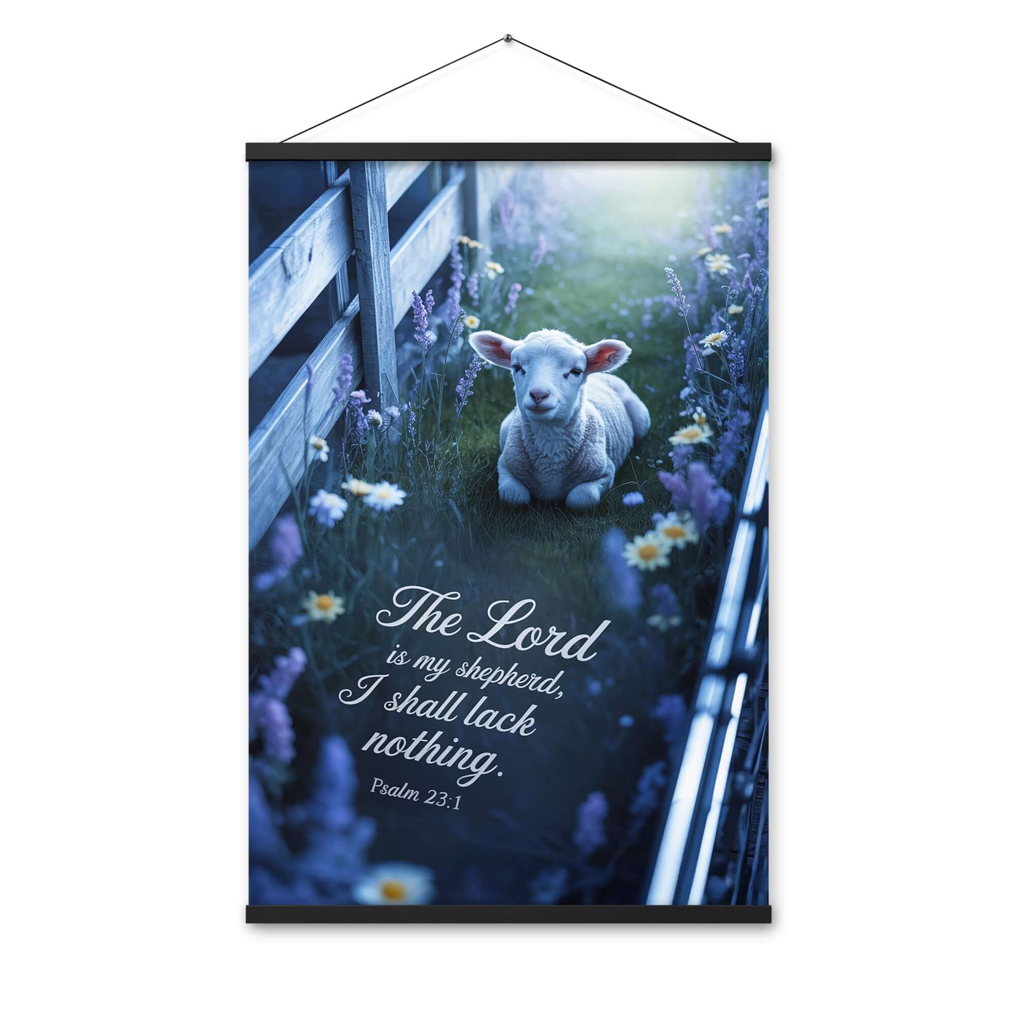 Psalm 23:1 Bible Verse, Shepherd Enhanced Matte Paper Poster With Hanger