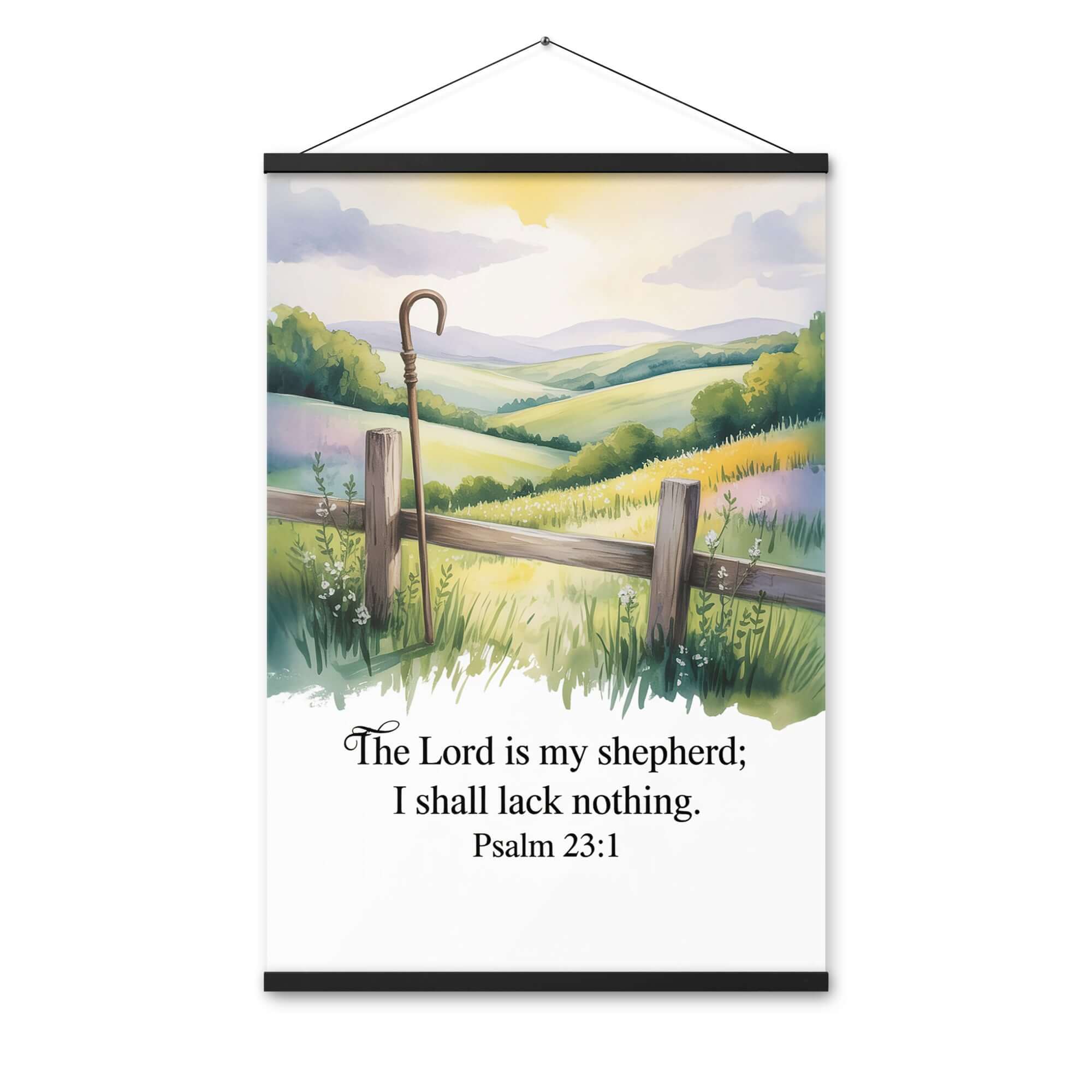 Psalm 23:1 Bible Verse, Lack Enhanced Matte Paper Poster With Hanger