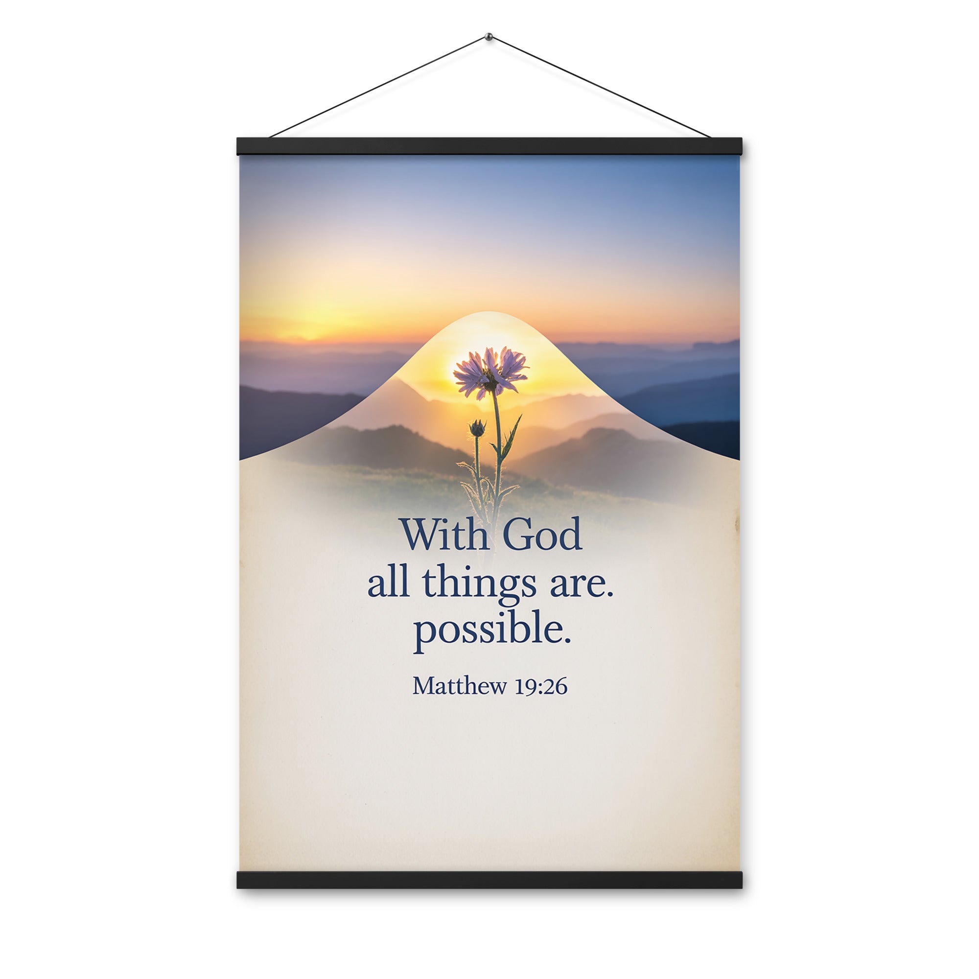 Matthew 19:26 Bible Verse at them Enhanced Matte Paper Poster With Hanger