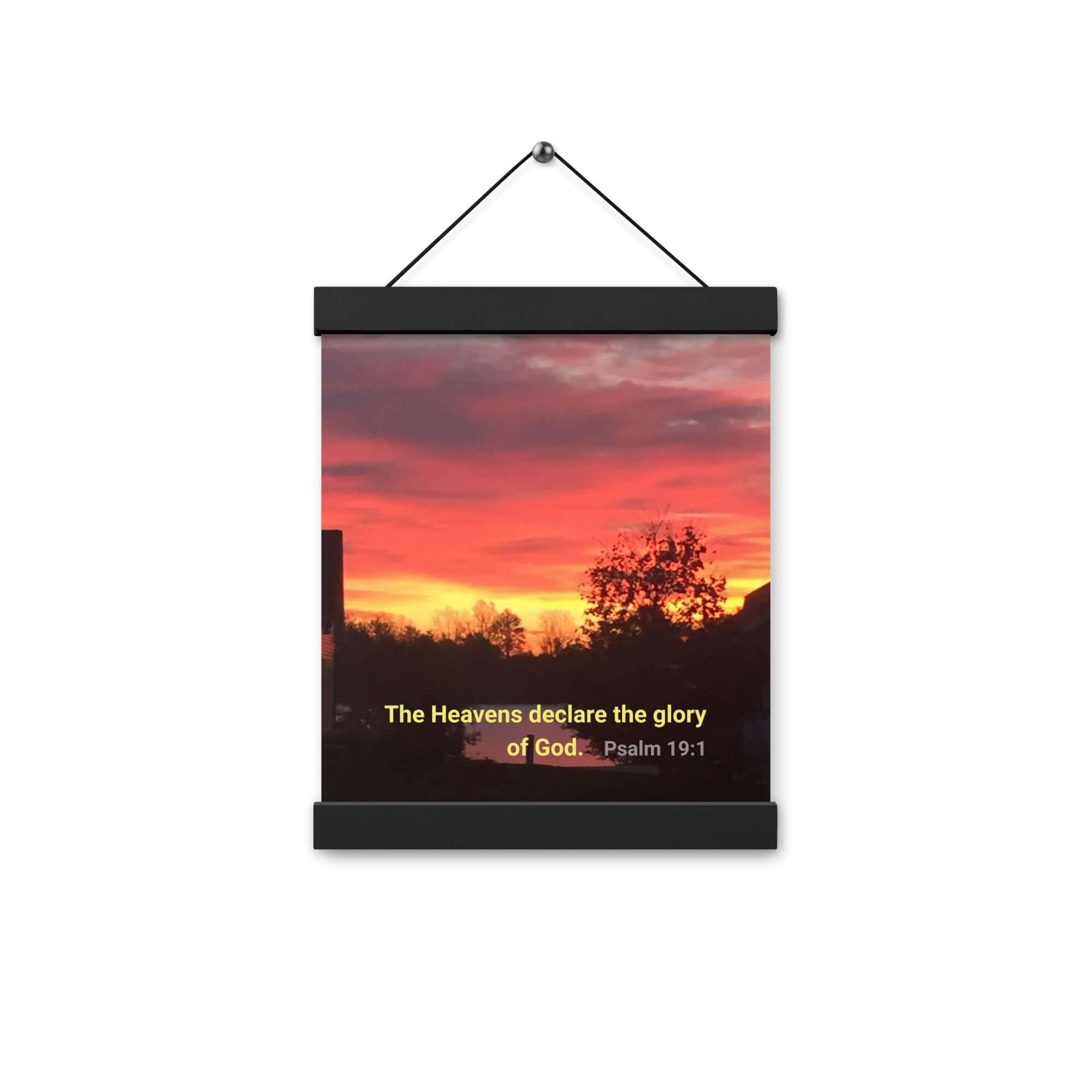 Psalm 19:1 Bible Verse, Sunset Glory Enhanced Matte Paper Poster With Hanger Wall Art
