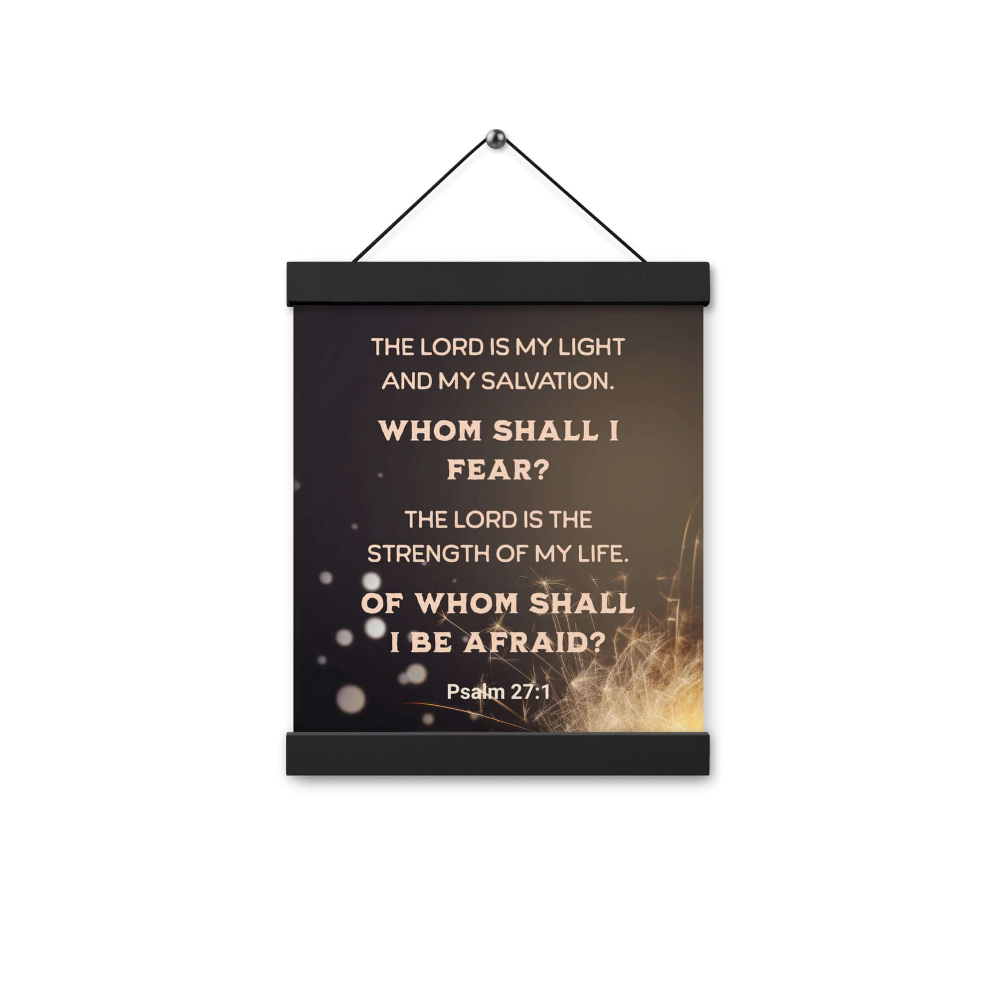 Psalm 27:1 Bible Verse, The LORD is My Light Enhanced Matte Paper Poster With Hanger Wall Art