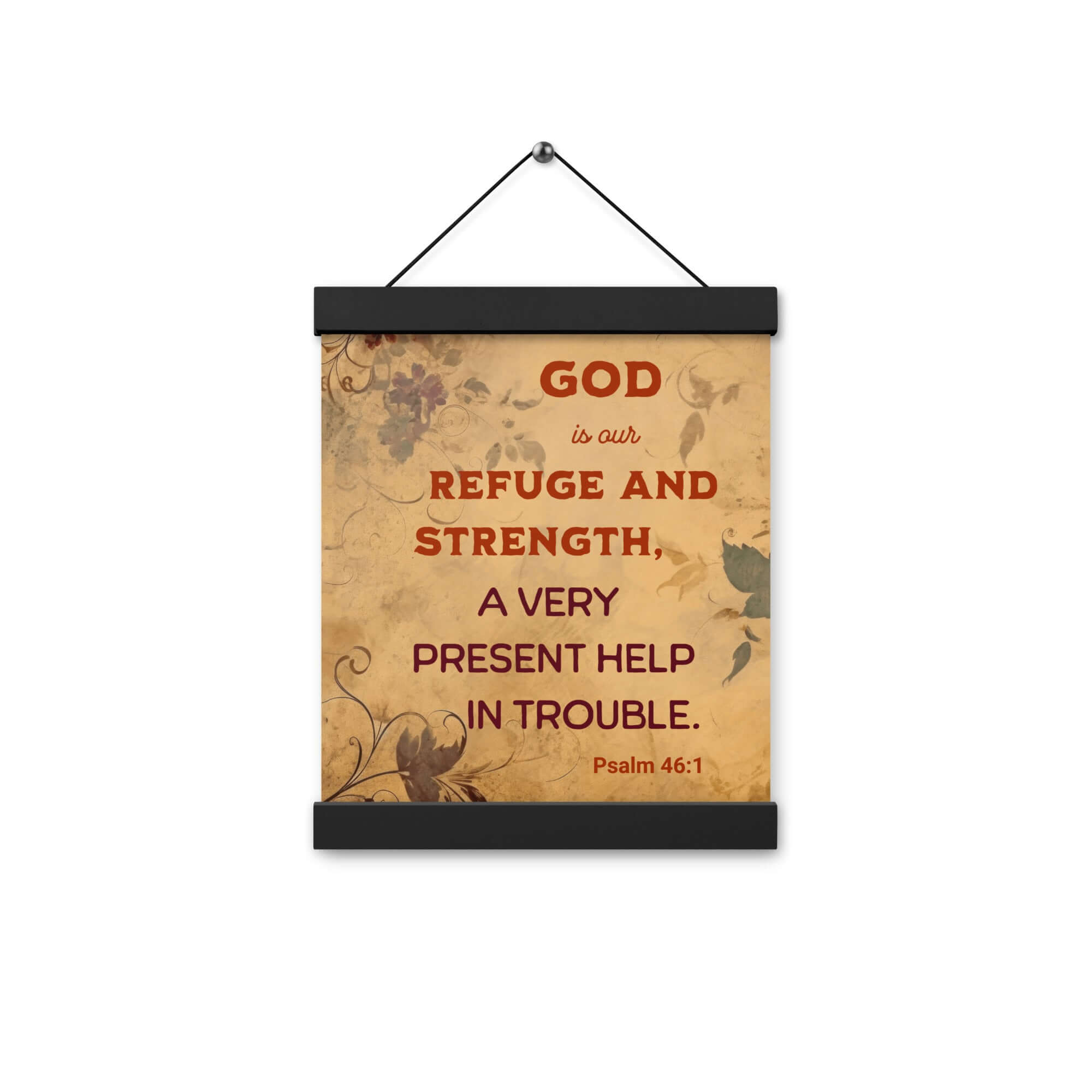 Psalm 46:1 Bible Verse, God is Our Refuge Enhanced Matte Paper Poster With Hanger Wall Art