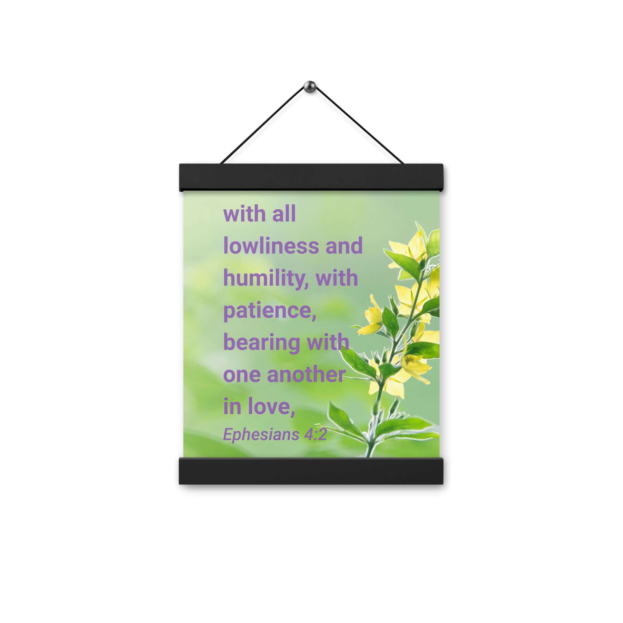 Ephesians 4:2 Bible Verse, one another in love Enhanced Matte Paper Poster With Hanger Wall Art