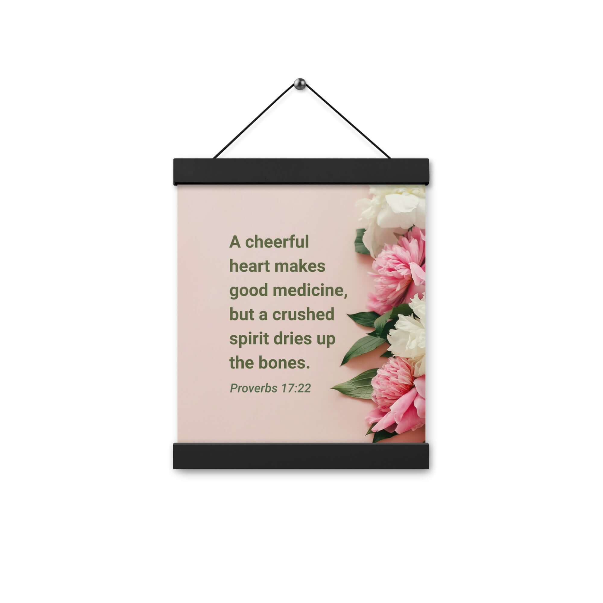 Proverbs 17:22 Bible Verse, good medicine Enhanced Matte Paper Poster With Hanger Wall Art
