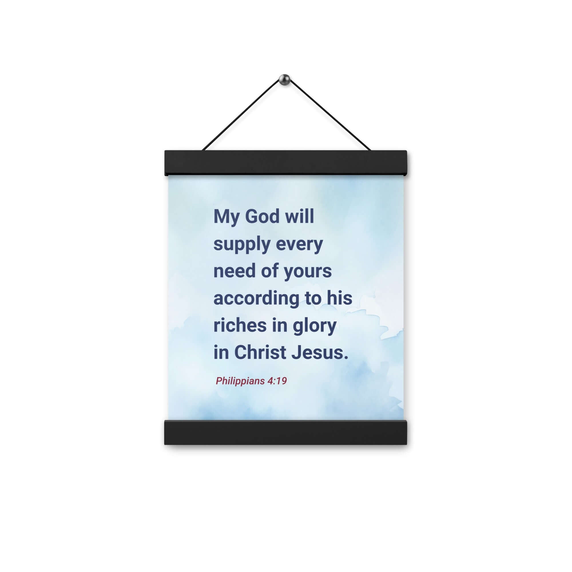 Philippians 4:19 Bible Verse, God will supply Enhanced Matte Paper Poster With Hanger Wall Art