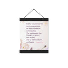 Isaiah 53:5 Bible Verse, by his wounds Enhanced Matte Paper Poster With Hanger Wall Art