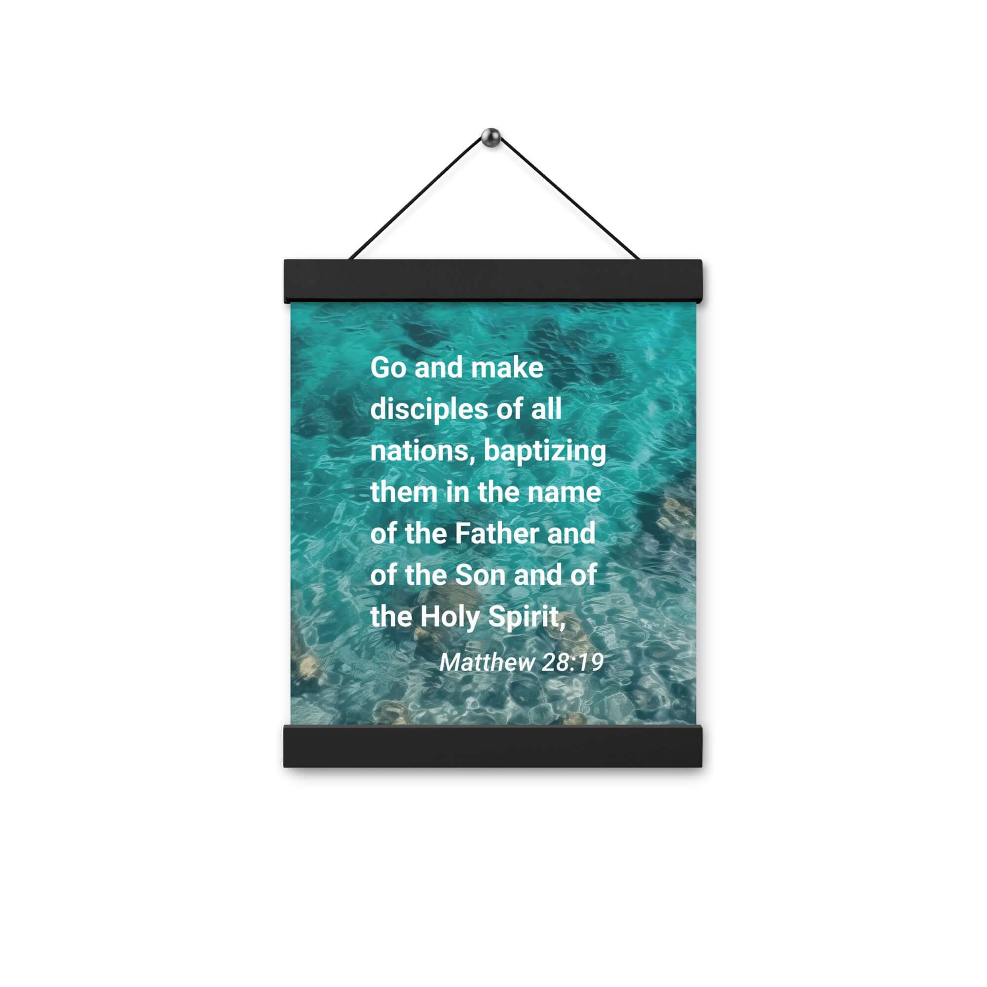 Matthew 28:19 Bible Verse, Make Disciples Enhanced Matte Paper Poster With Hanger Wall Art