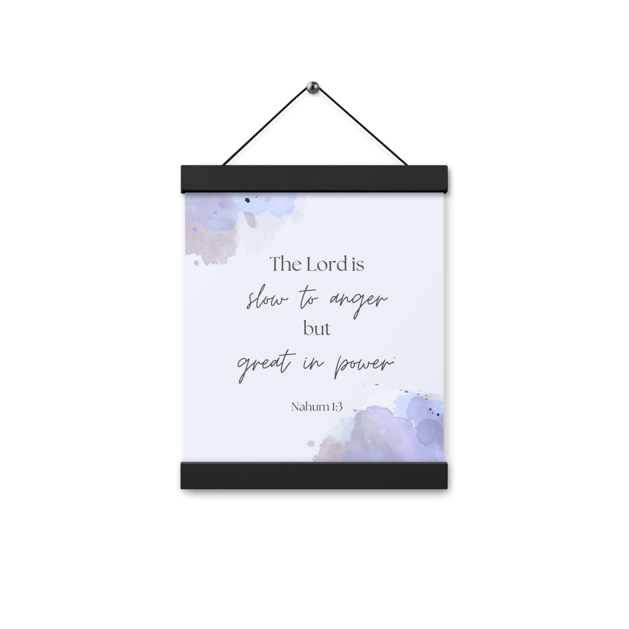 Nahum 1:3 Bible Verse, great in power Enhanced Matte Paper Poster With Hanger Wall Art