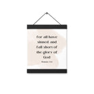 Romans 3:23 Bible Verse, fall short Enhanced Matte Paper Poster With Hanger Wall Art
