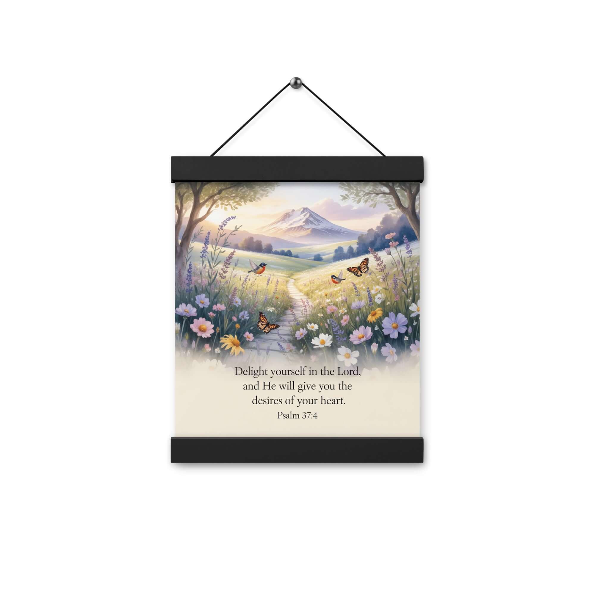 Psalm 37:4 Bible Verse, Delight Enhanced Matte Paper Poster With Hanger