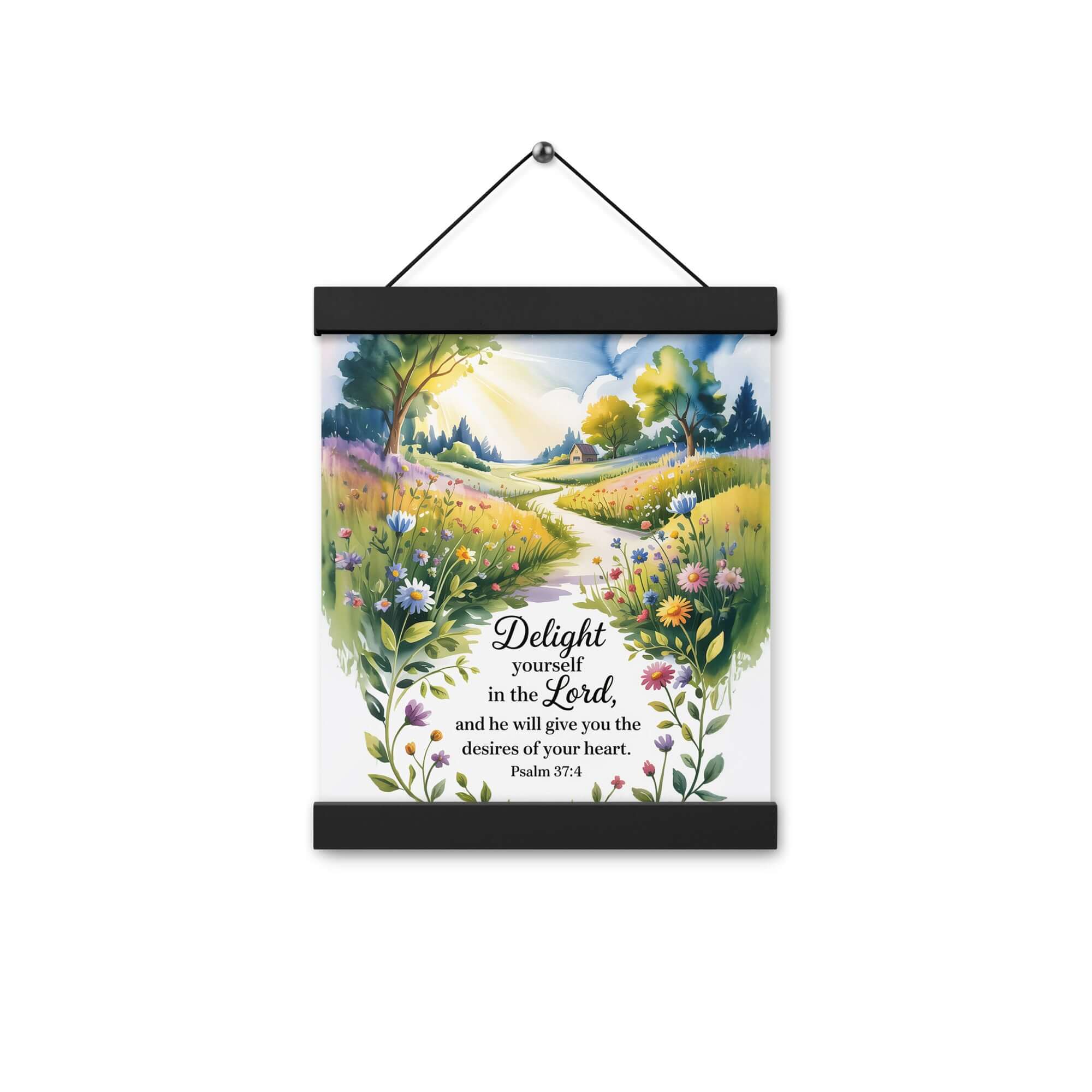 Psalm 37:4 Bible Verse, desires Enhanced Matte Paper Poster With Hanger