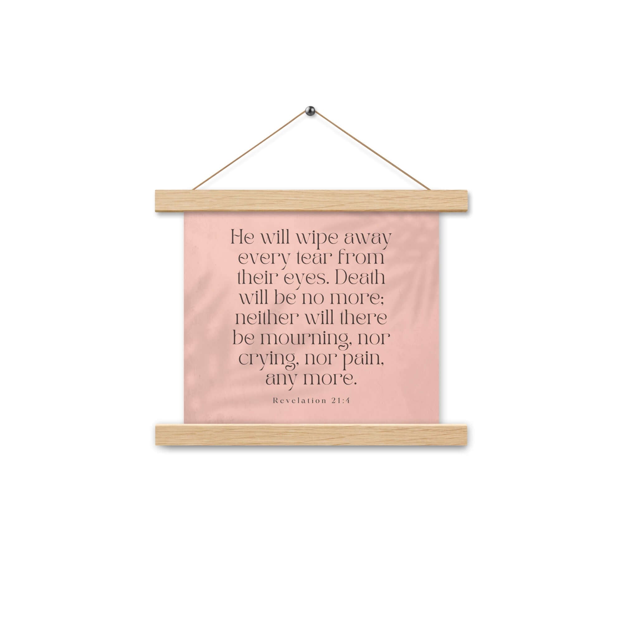Revelation 21:4 Bible Verse, their eyes Enhanced Matte Paper Poster With Hanger Wall Art Oak 10″×10″