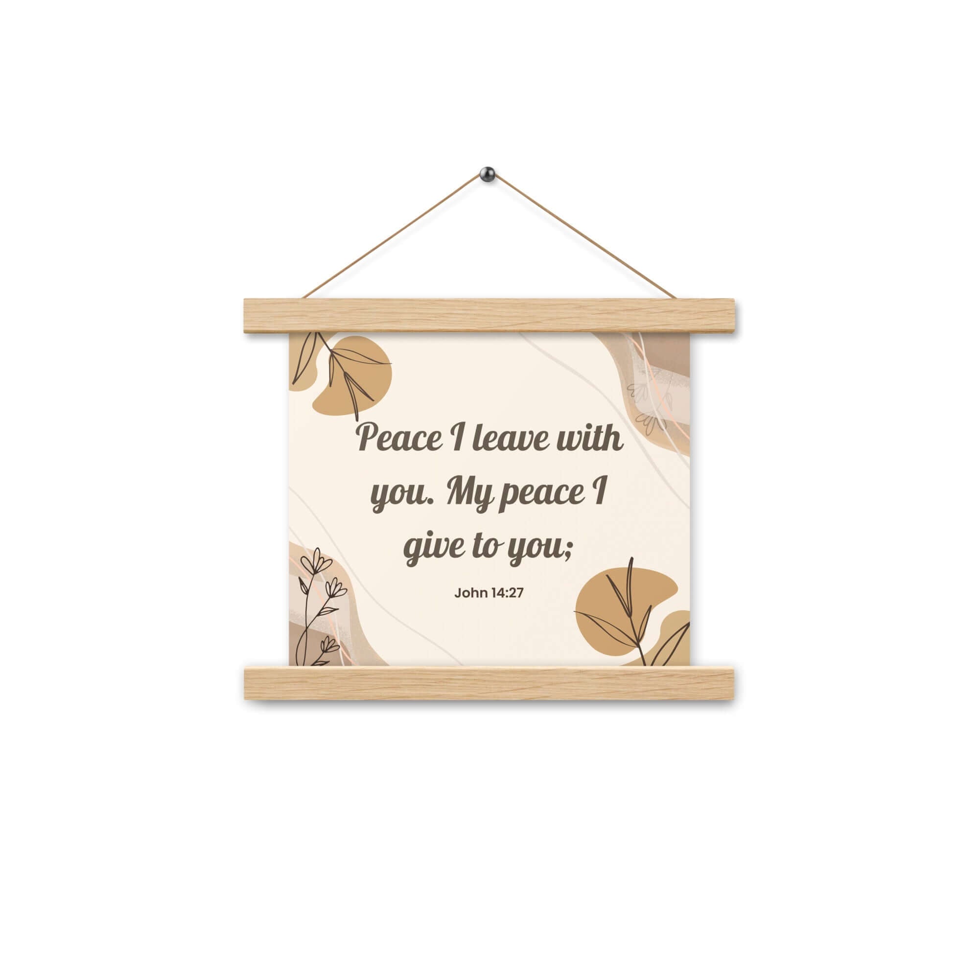 John 14:27 Bible Verse, Peace I Enhanced Matte Paper Poster With Hanger Wall Art Oak 10″×10″