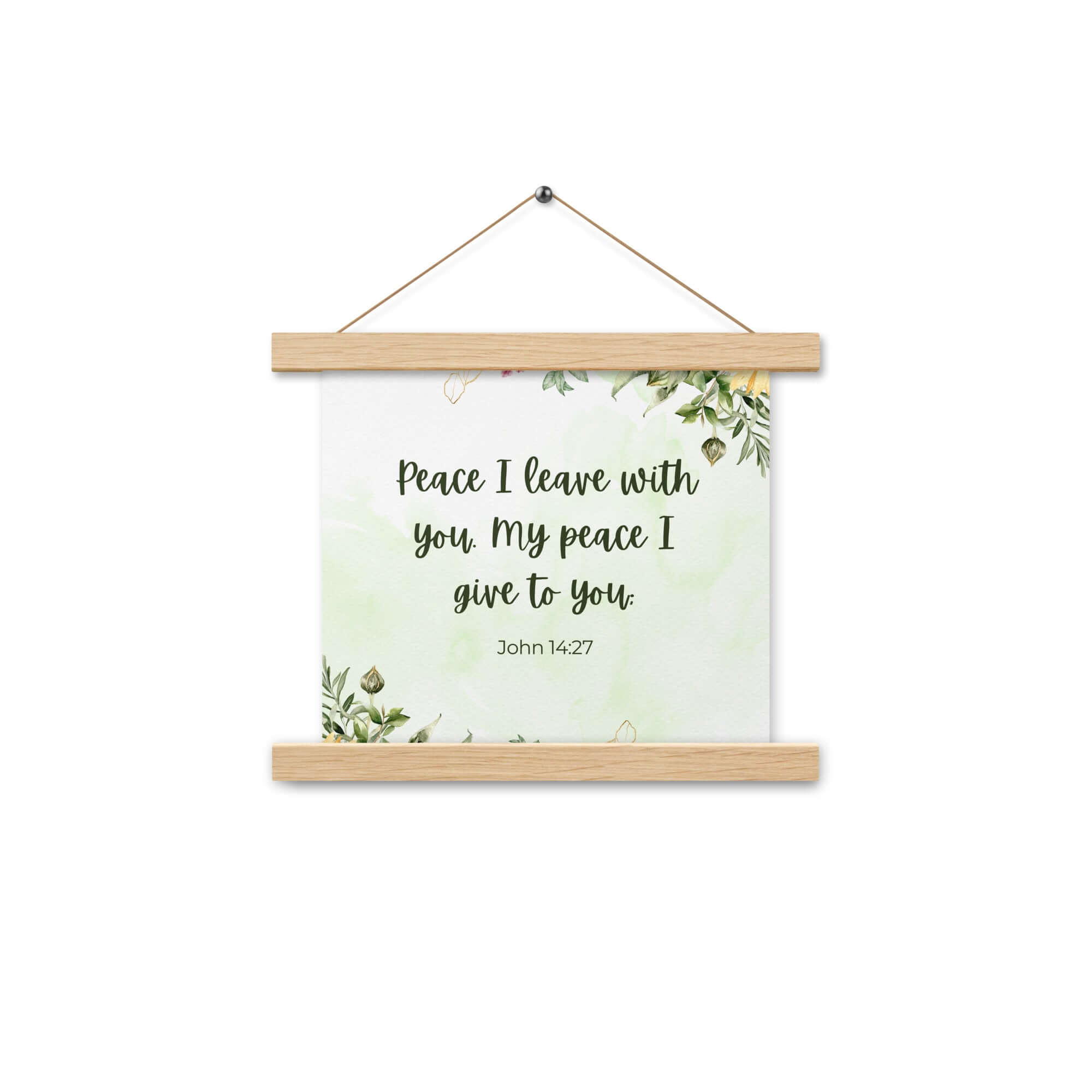 John 14:27 Bible Verse, My peace Enhanced Matte Paper Poster With Hanger Wall Art Oak 10″×10″