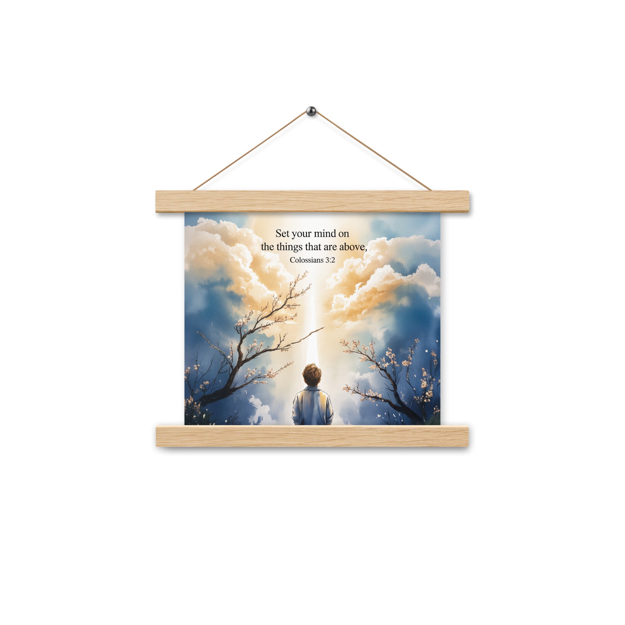 Colossians 3:2 Bible Verse the things Enhanced Matte Paper Poster With Hanger Oak 10″×10″