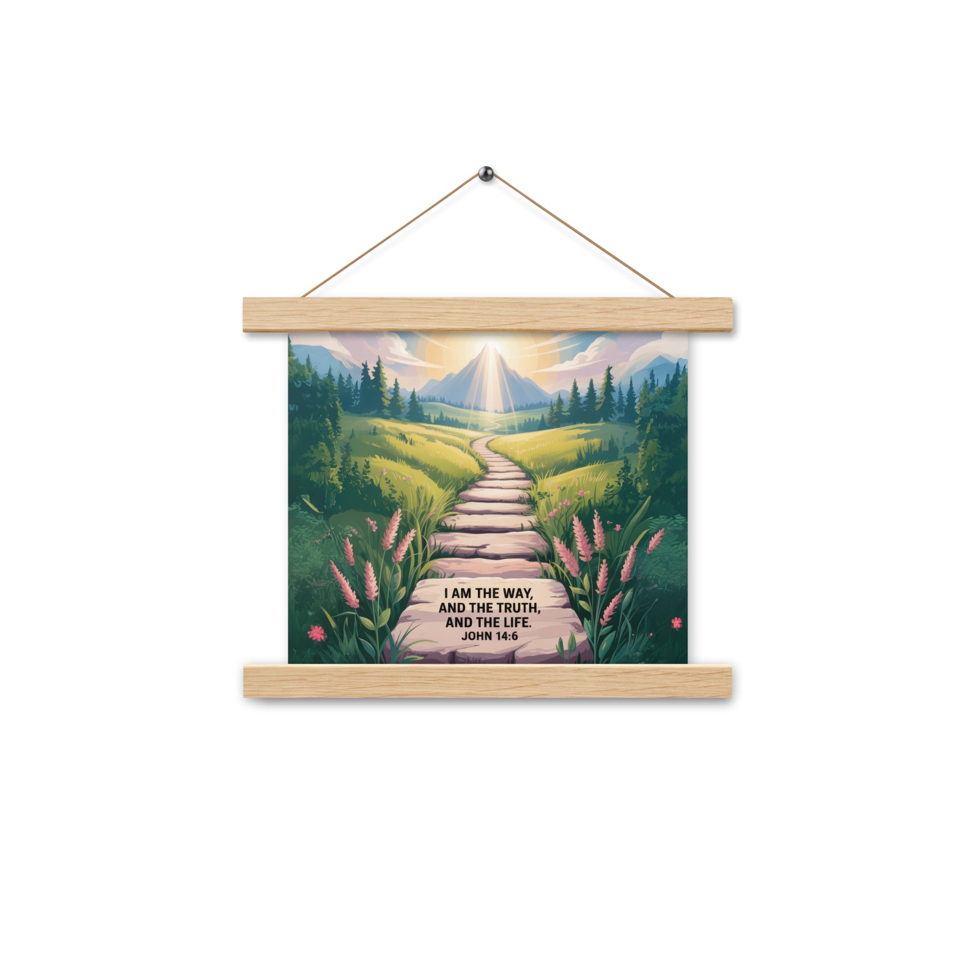 John 14:6 Bible Verse The Truth Enhanced Matte Paper Poster With Hanger Oak 10″×10″