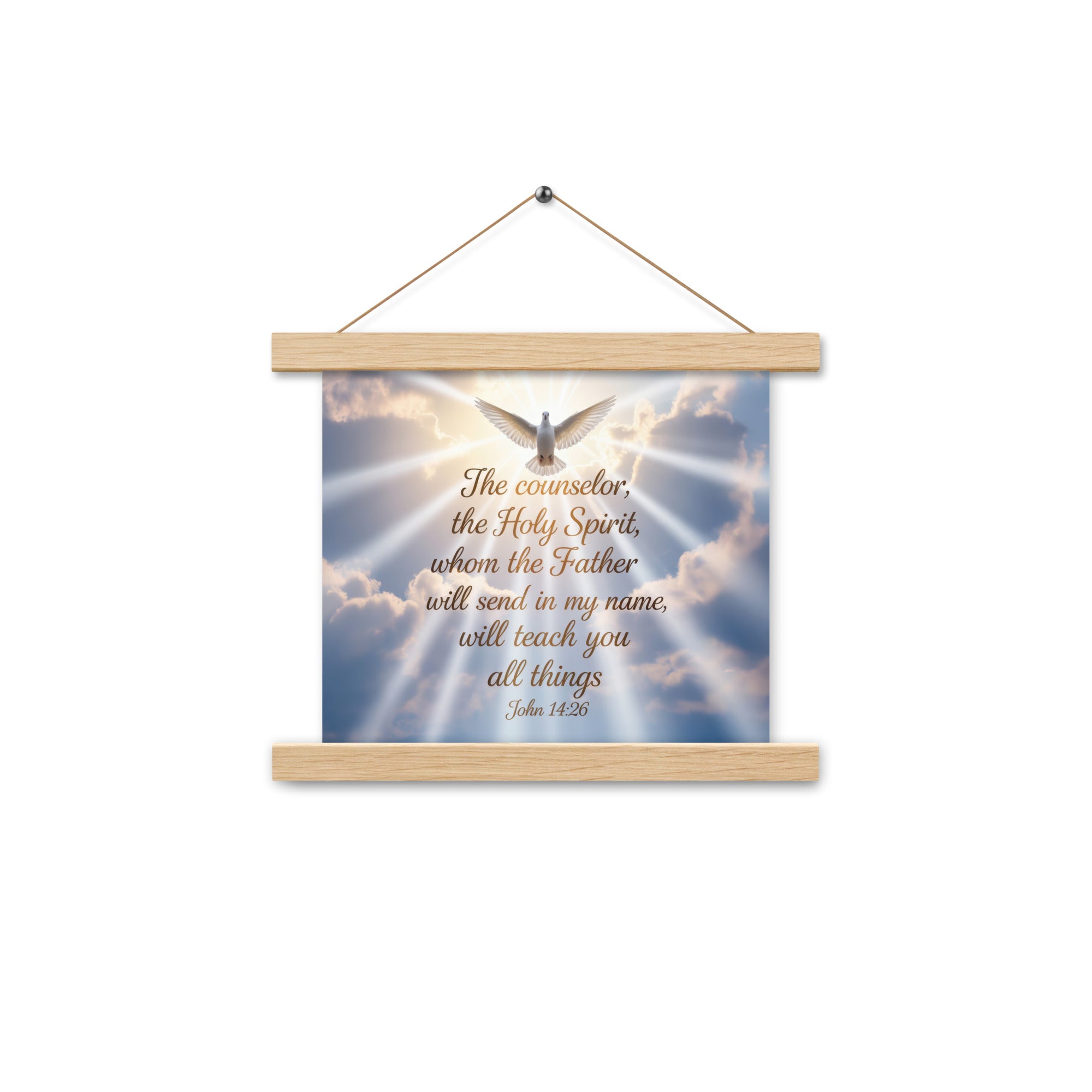 John 14:26 Bible Verse Father Enhanced Matte Paper Poster With Hanger Oak 10″×10″