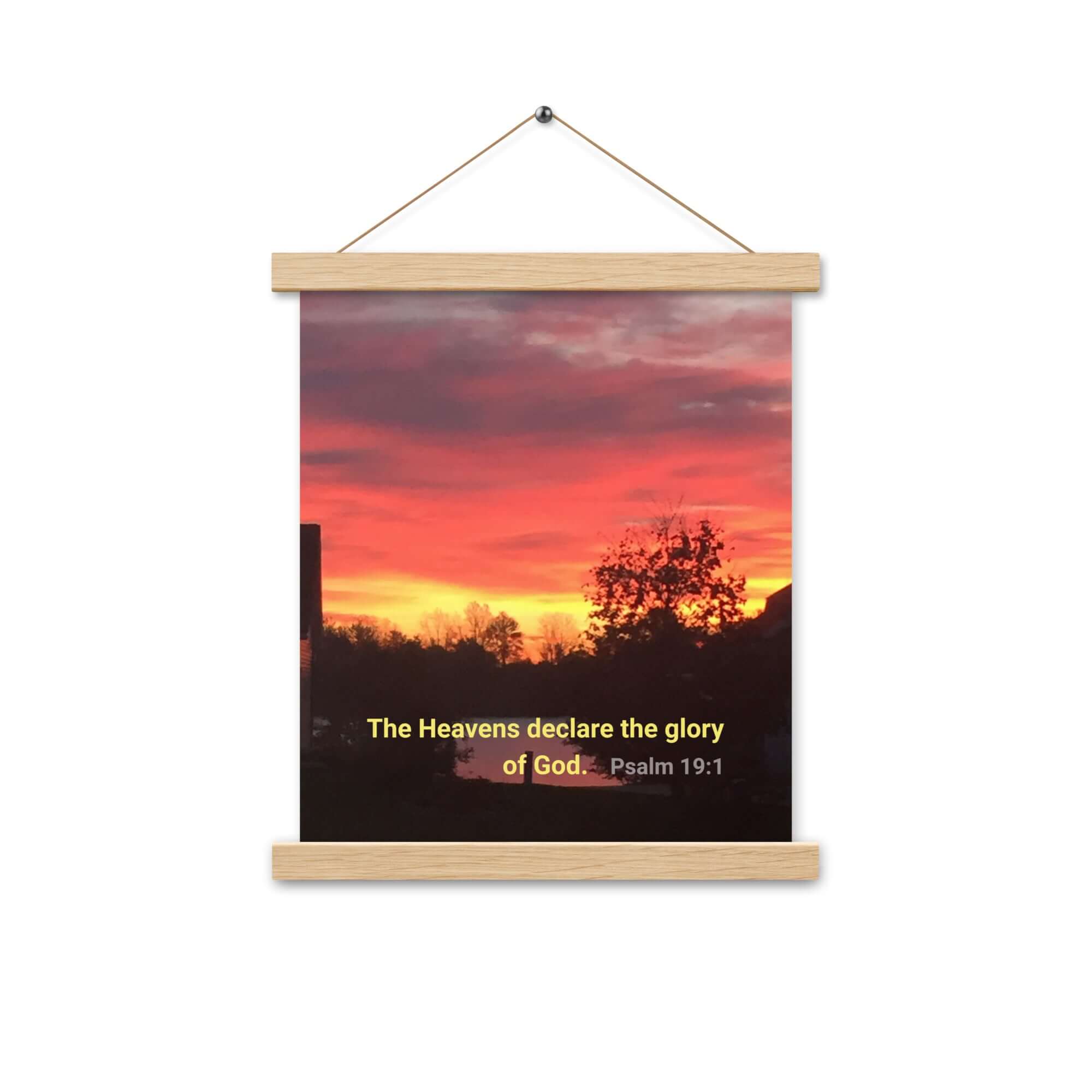 Psalm 19:1 Bible Verse, Sunset Glory Enhanced Matte Paper Poster With Hanger Wall Art