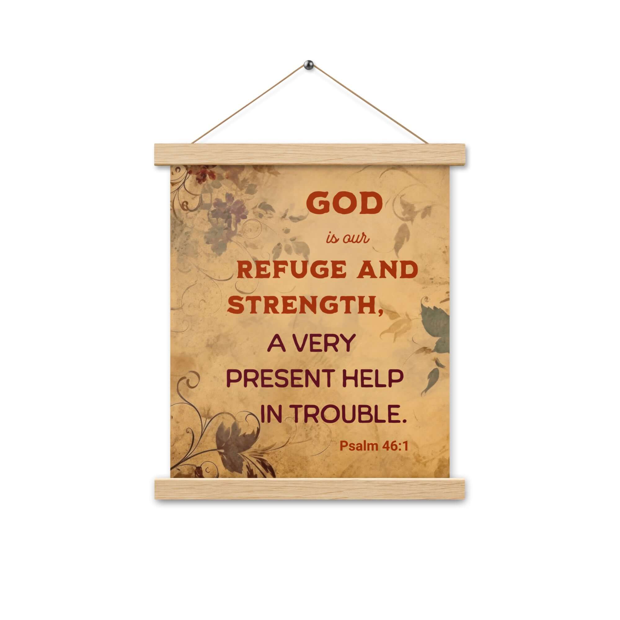 Psalm 46:1 Bible Verse, God is Our Refuge Enhanced Matte Paper Poster With Hanger Wall Art