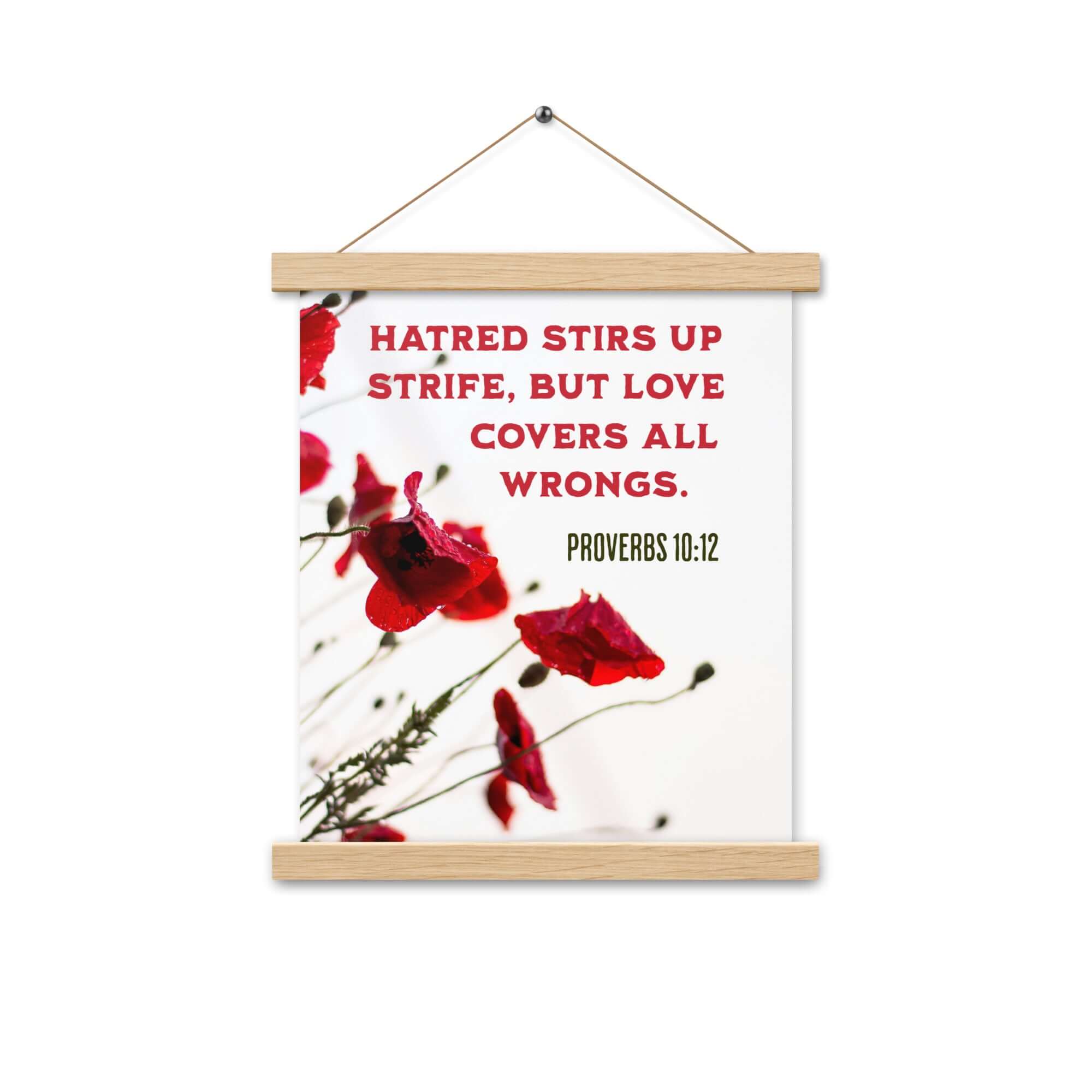 Proverbs 10:12 Bible Verse, Love Covers All Enhanced Matte Paper Poster With Hanger Wall Art