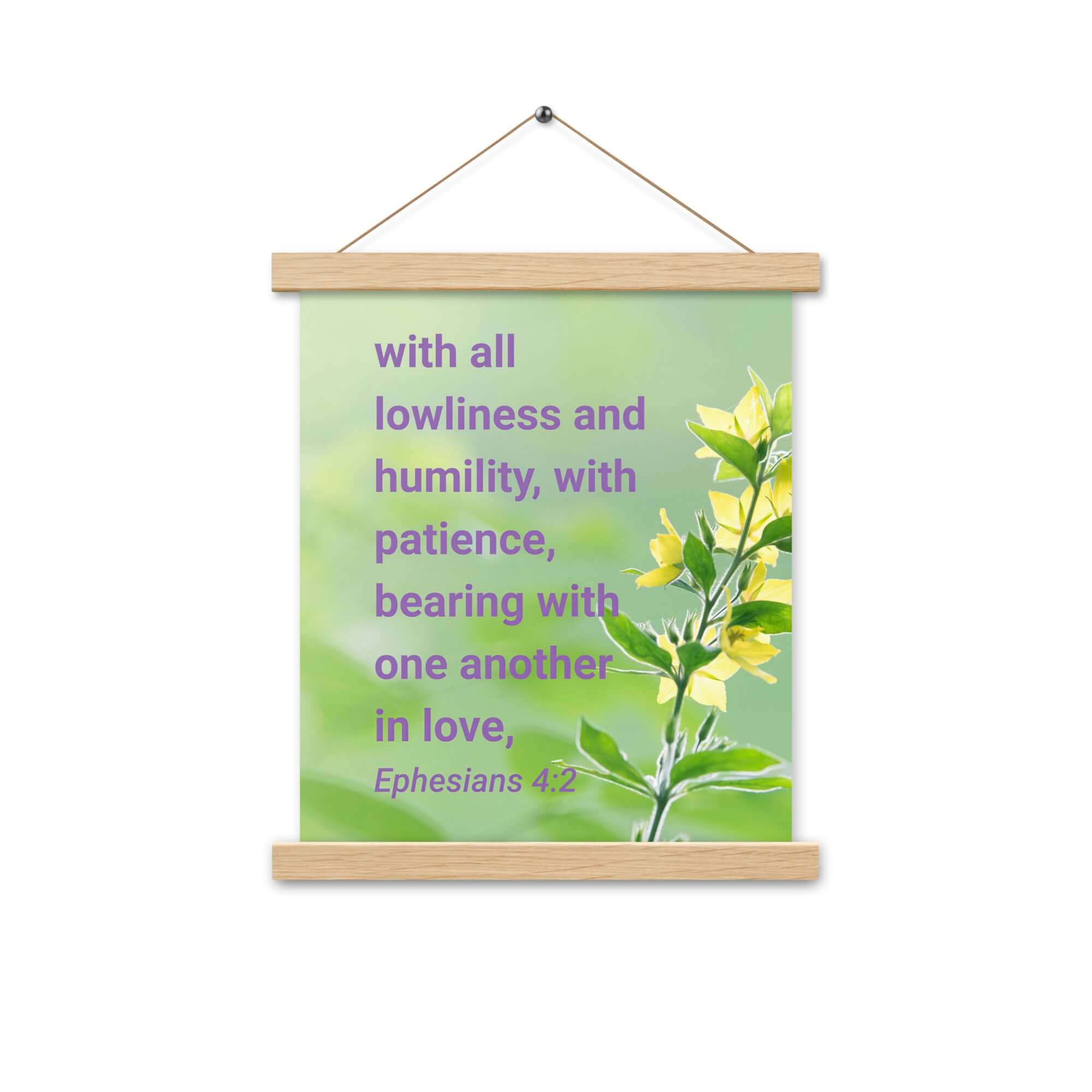 Ephesians 4:2 Bible Verse, one another in love Enhanced Matte Paper Poster With Hanger Wall Art
