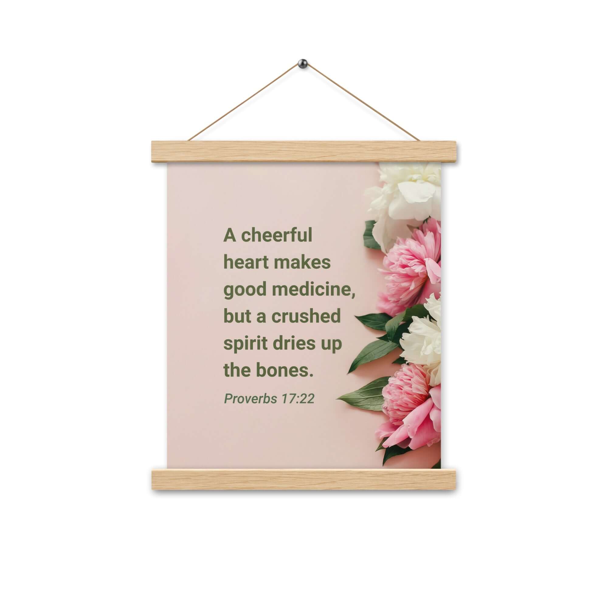 Proverbs 17:22 Bible Verse, good medicine Enhanced Matte Paper Poster With Hanger Wall Art