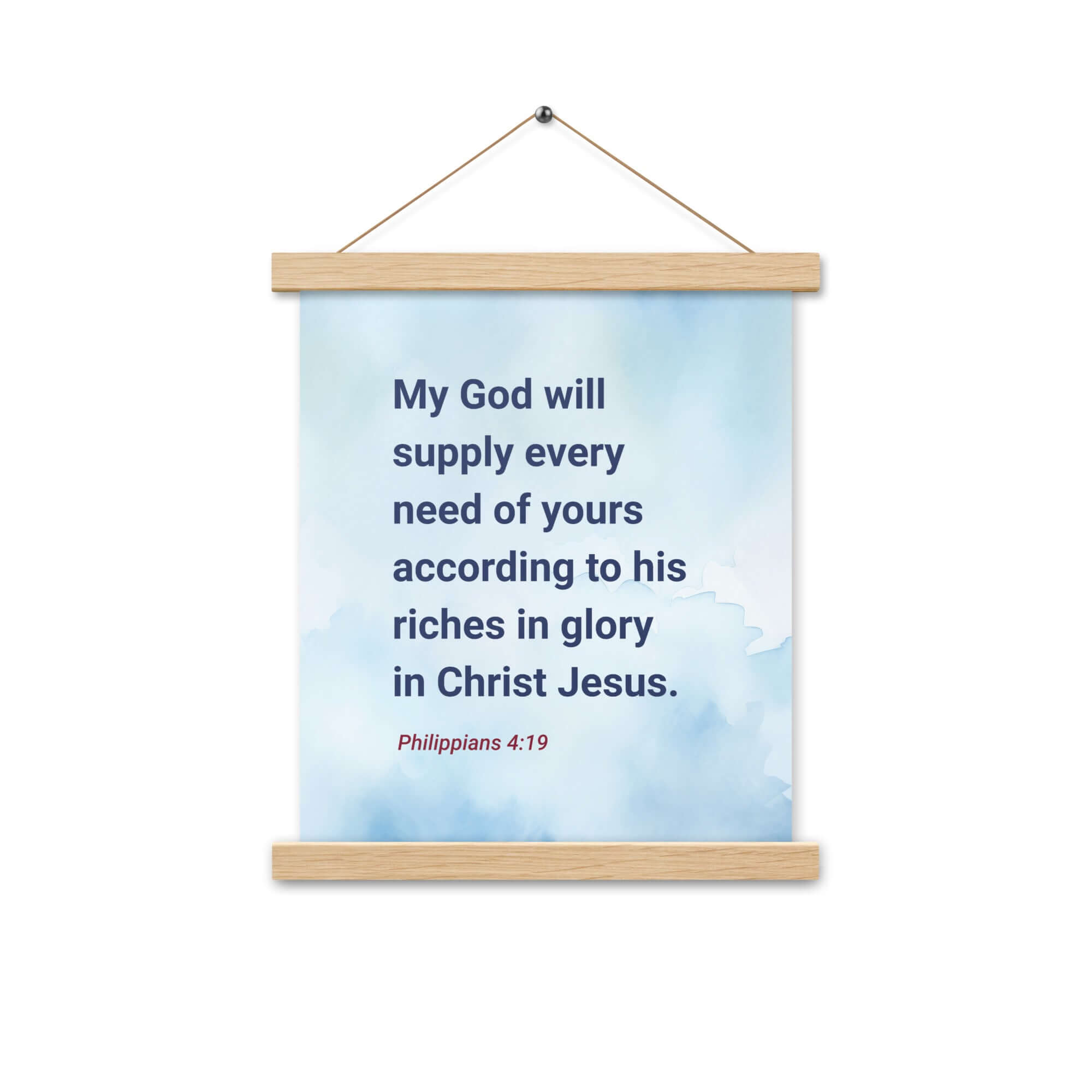Philippians 4:19 Bible Verse, God will supply Enhanced Matte Paper Poster With Hanger Wall Art