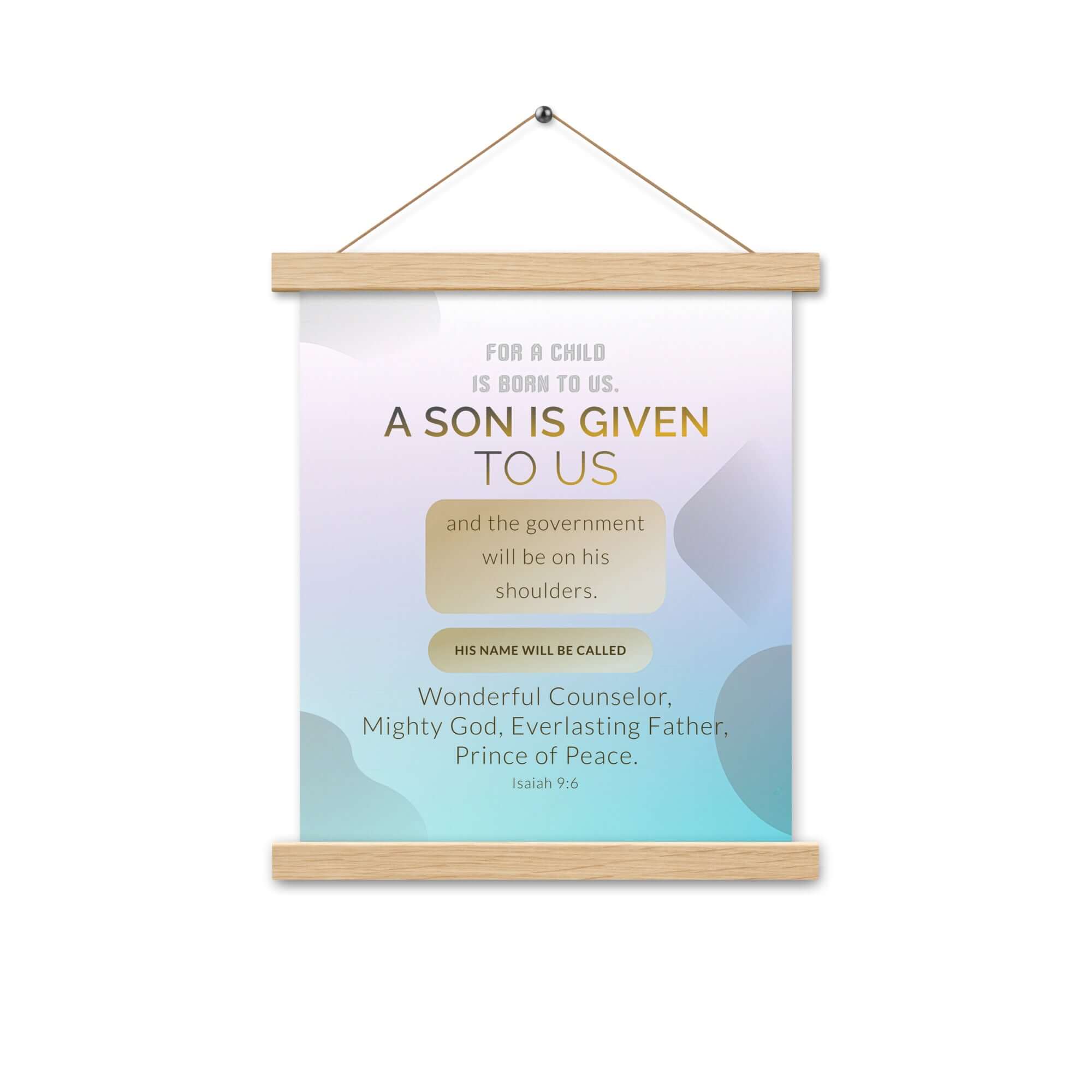 Isaiah 9:6 Bible Verse, Wonderful Counselor Enhanced Matte Paper Poster With Hanger Wall Art