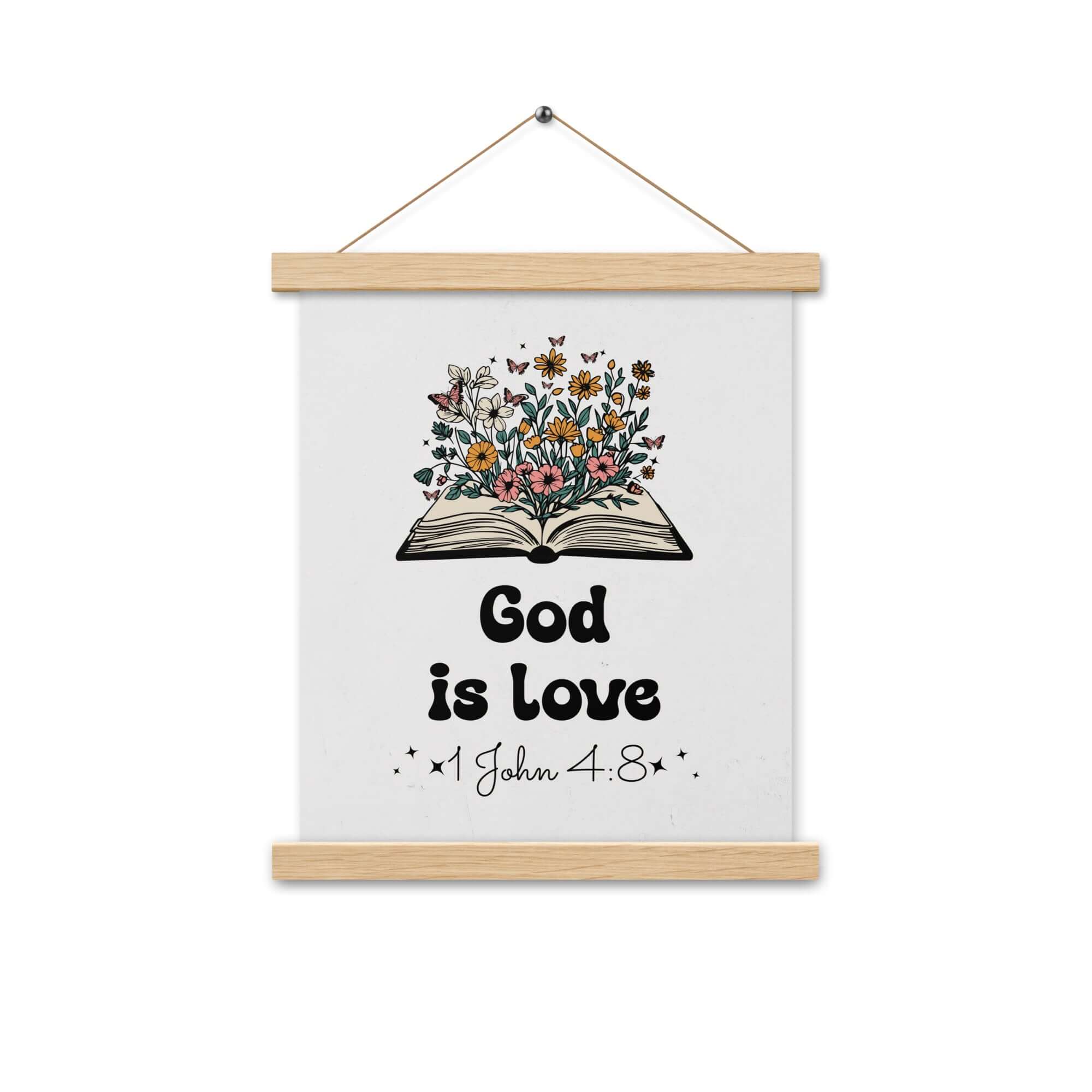 1 John 4:8 Bible Verse, God is Love Enhanced Matte Paper Poster With Hanger Wall Art