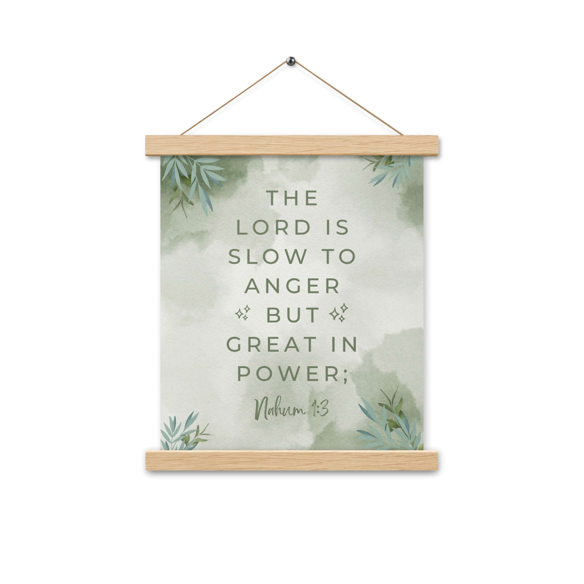 Nahum 1:3 Bible Verse, The Lord is slow Enhanced Matte Paper Poster With Hanger Wall Art