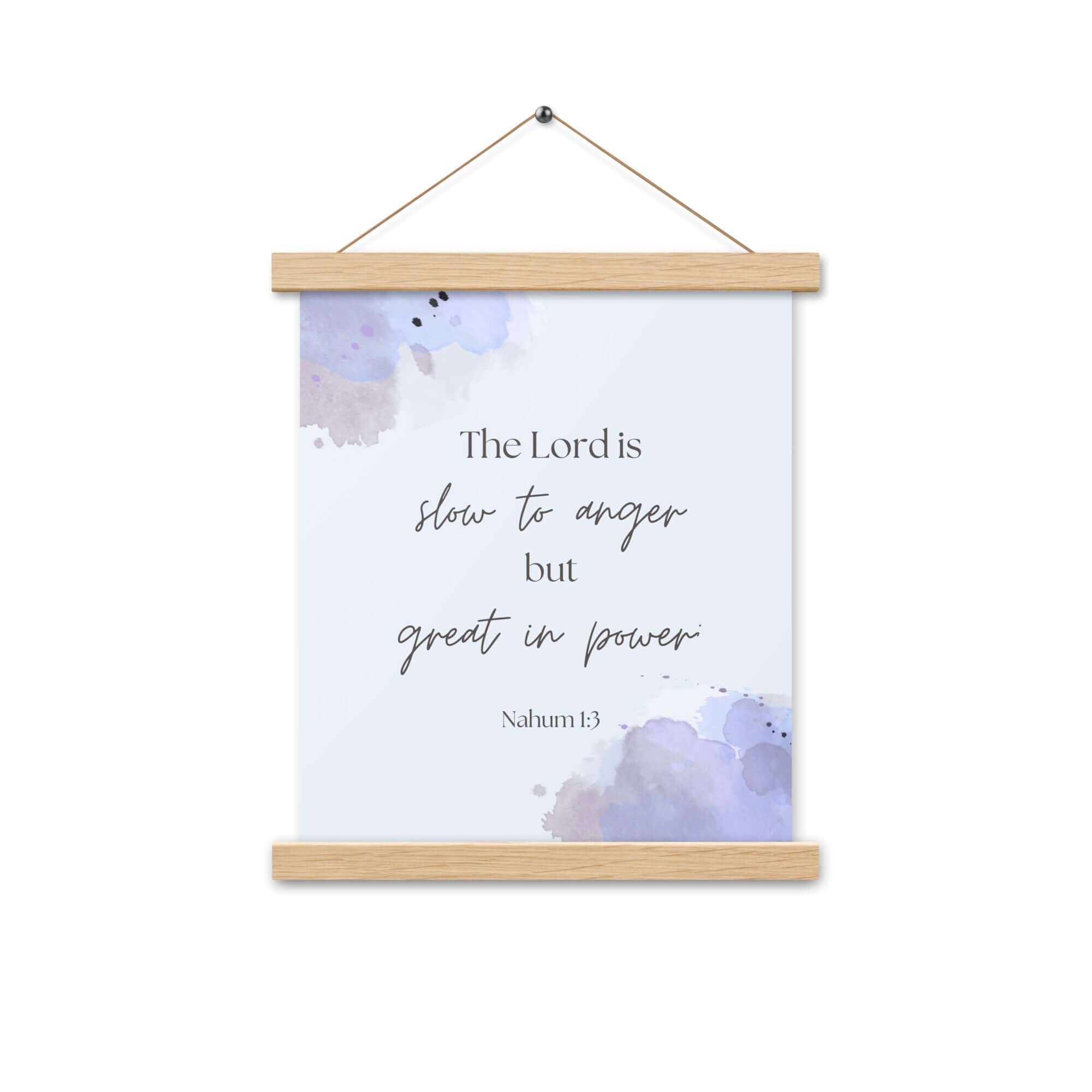 Nahum 1:3 Bible Verse, great in power Enhanced Matte Paper Poster With Hanger Wall Art