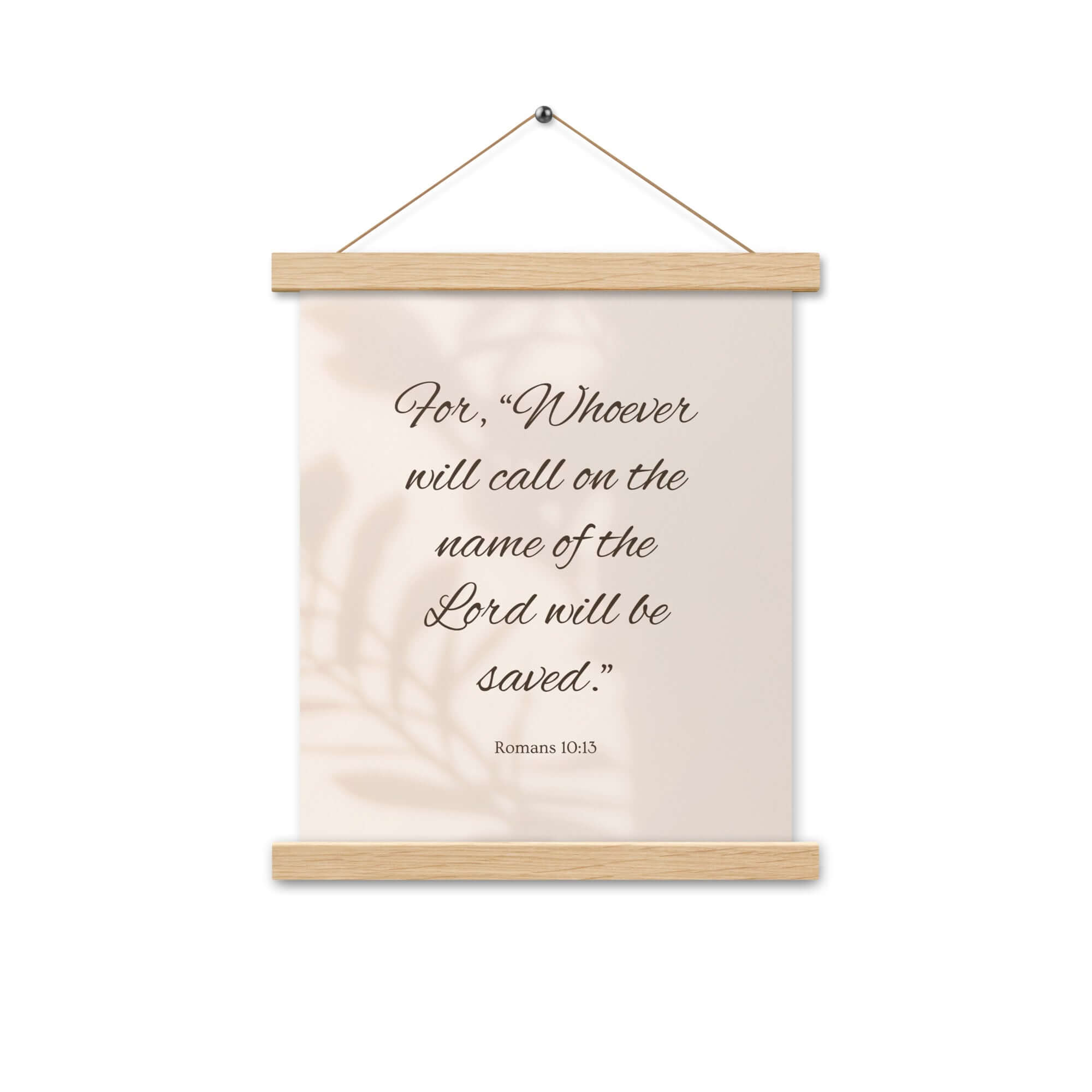 Romans 10:13 Bible Verse, Whoever Enhanced Matte Paper Poster With Hanger Wall Art