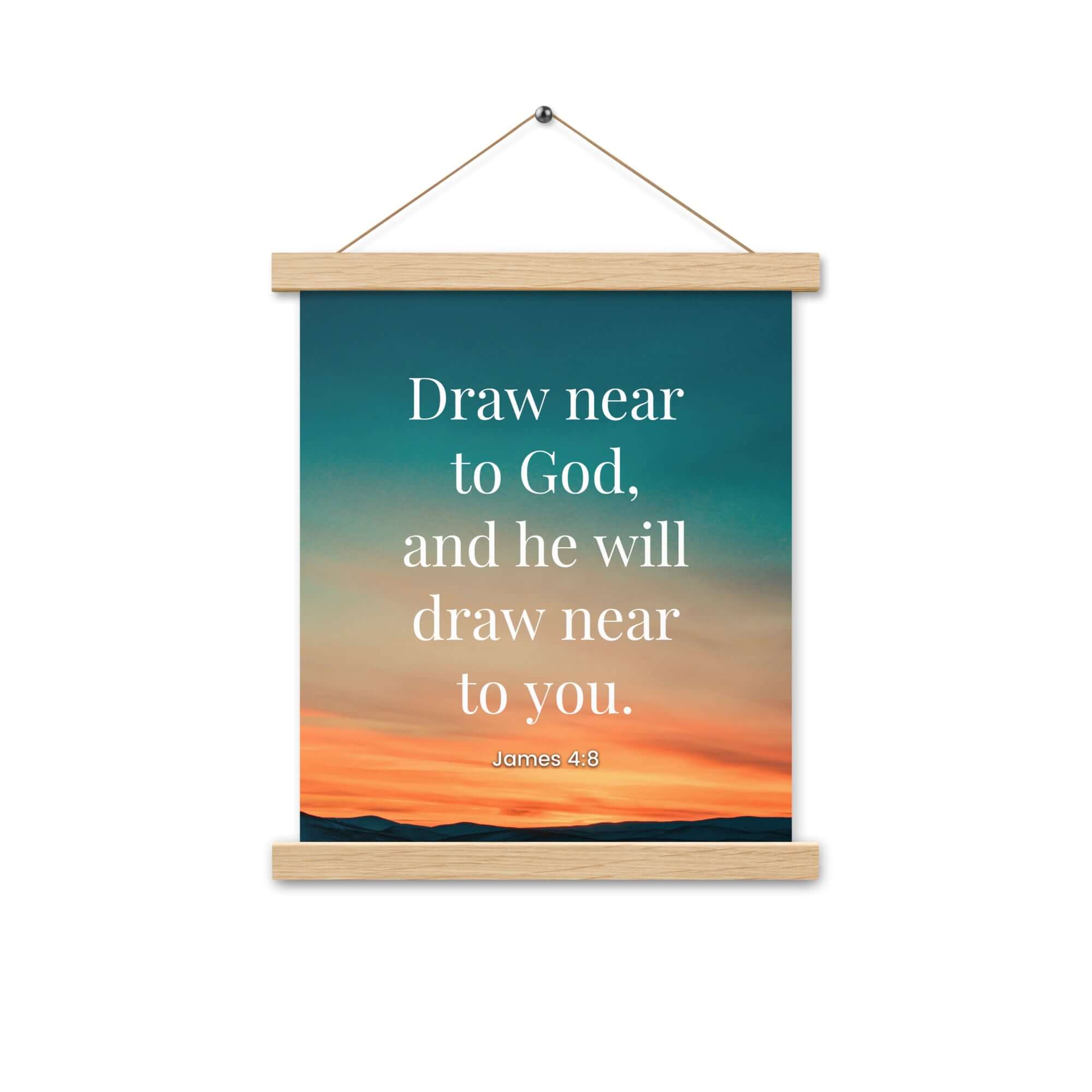James 4:8 Bible Verse, near to God Enhanced Matte Paper Poster With Hanger Wall Art