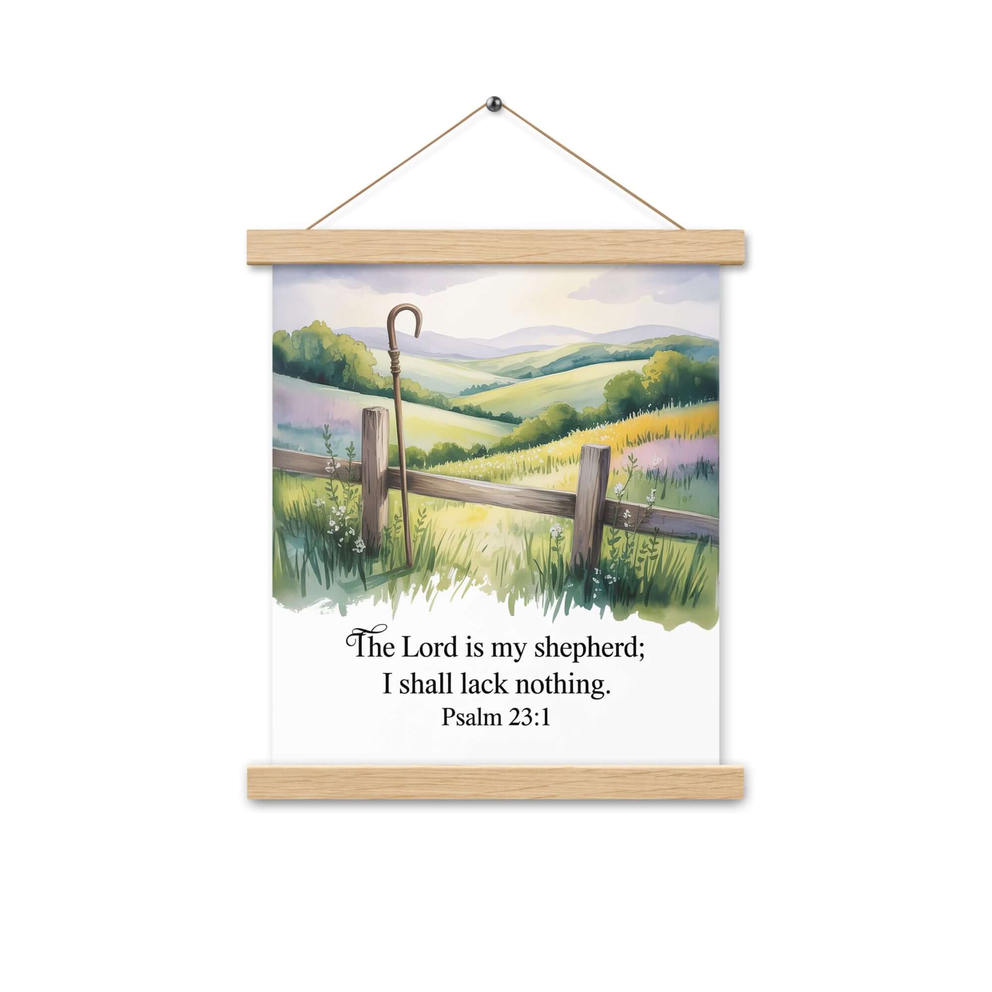 Psalm 23:1 Bible Verse, Lack Enhanced Matte Paper Poster With Hanger
